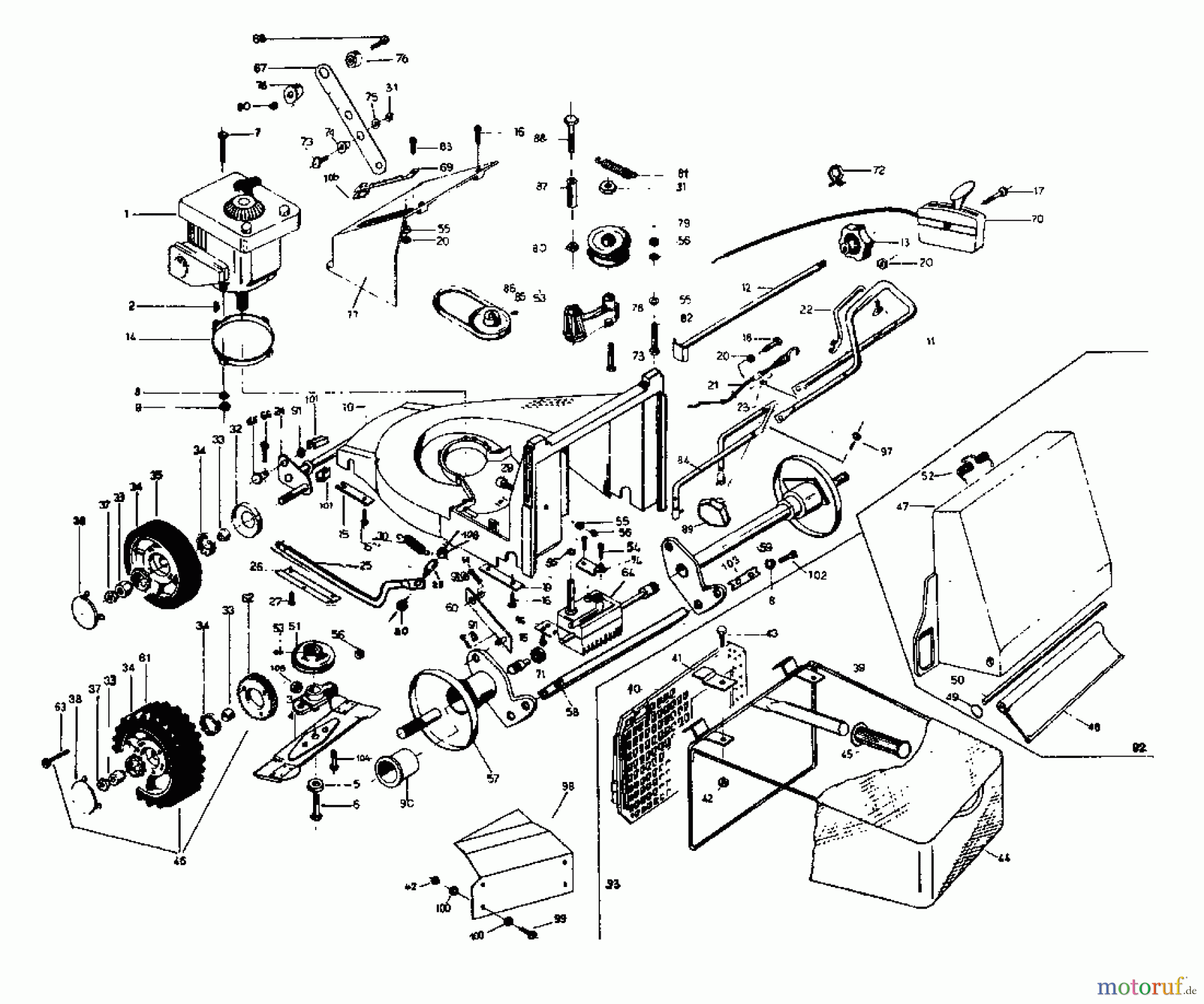  Rotaro Petrol mower self propelled ROTARO  48 S 181-0157  (1991) Basic machine