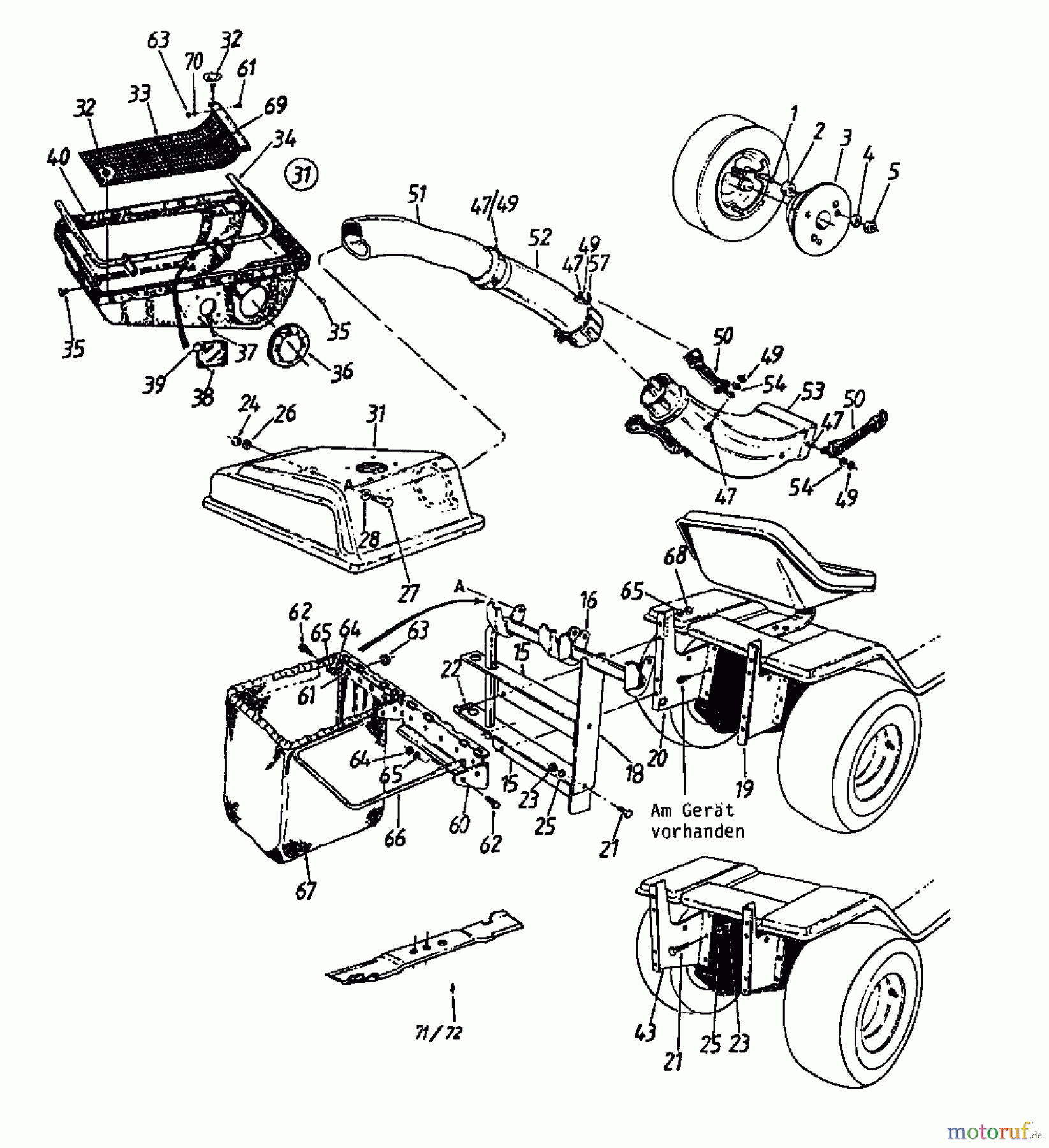  MTD Accessories Accessories garden and lawn tractors Grass catcher for 400 series 191-0640  (1991) Basic machine