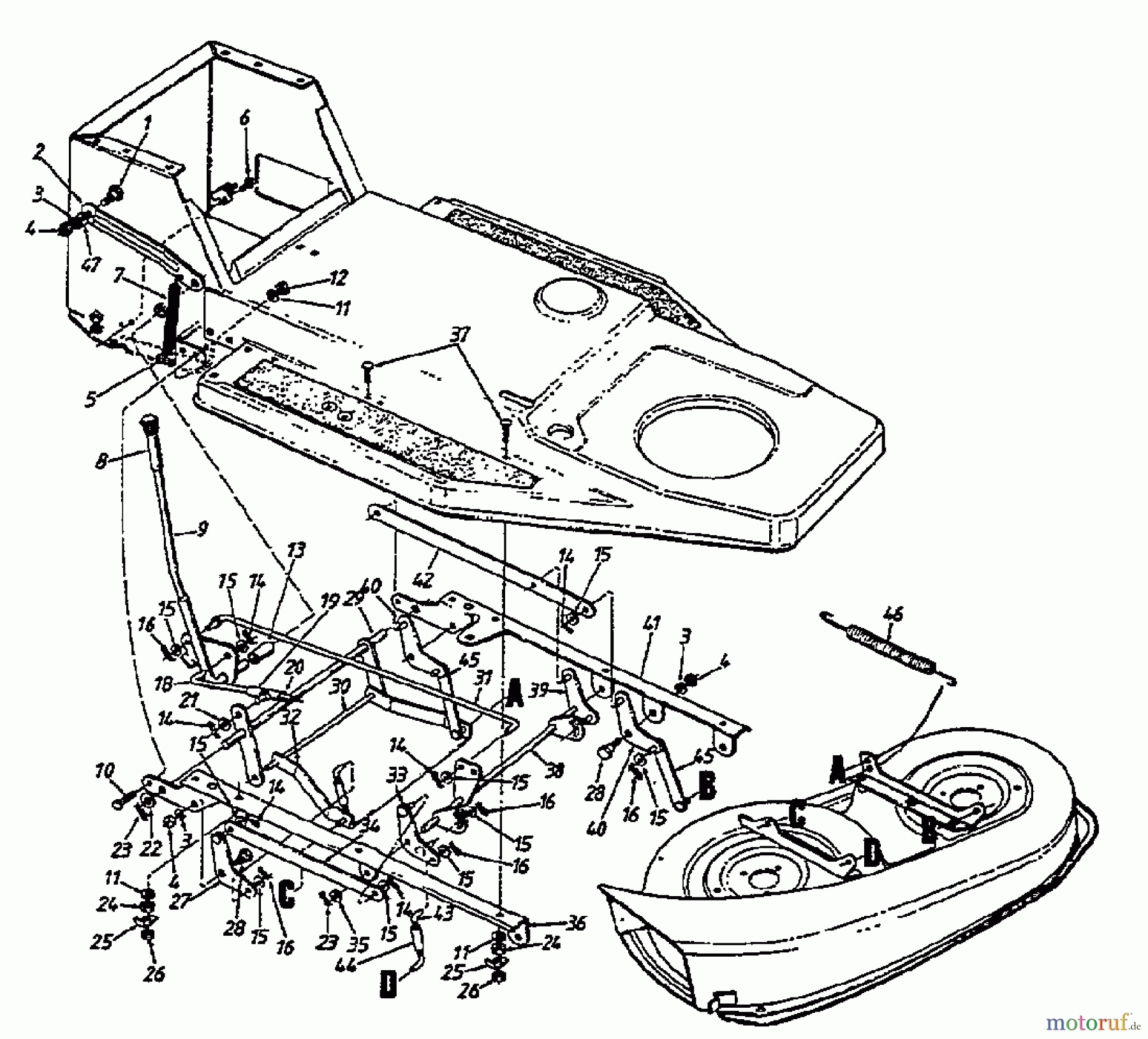  Gardol Tracteurs de pelouse 12/36 133I471E668  (1993) Relevage plateau de coupe