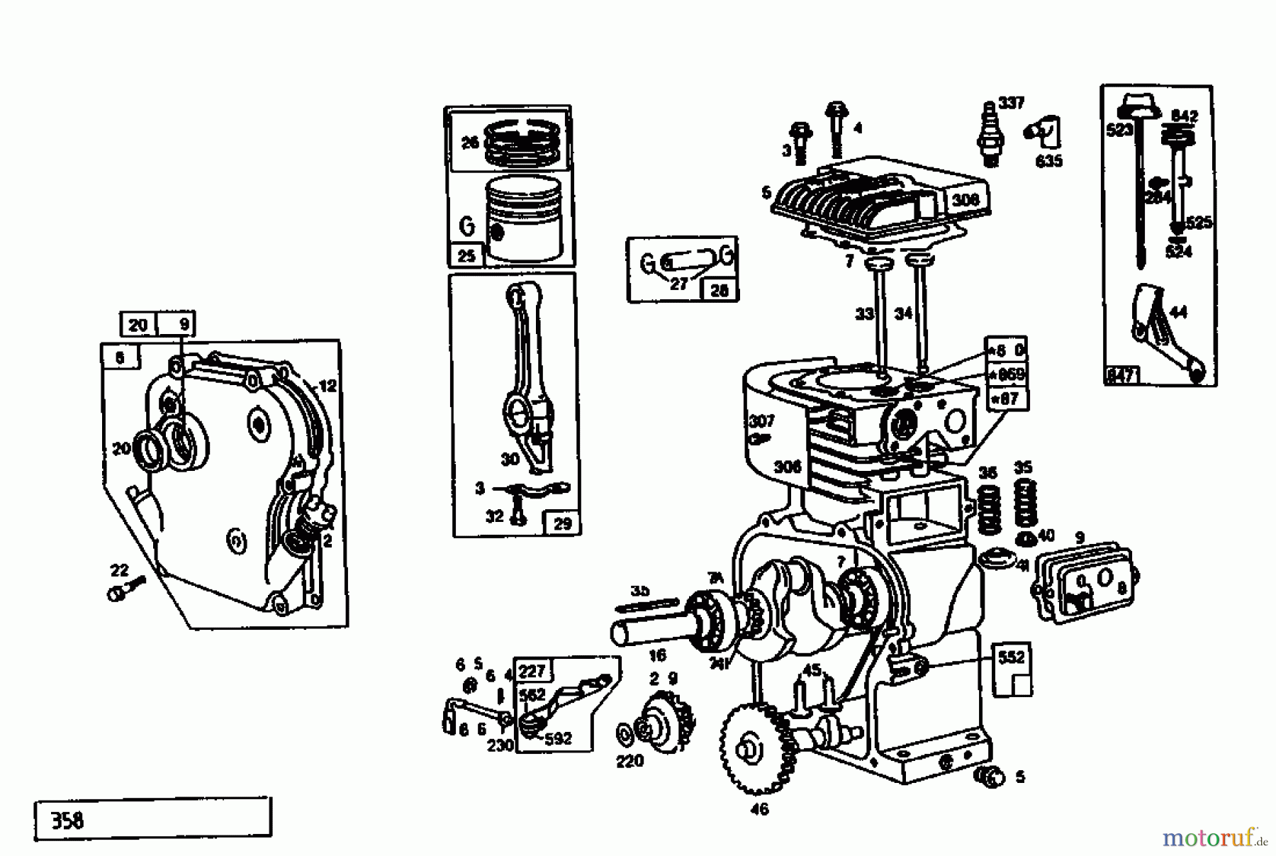  Gutbrod Cutter bar mower BM 110 07517.01  (1992) Crankcase, Cylinder