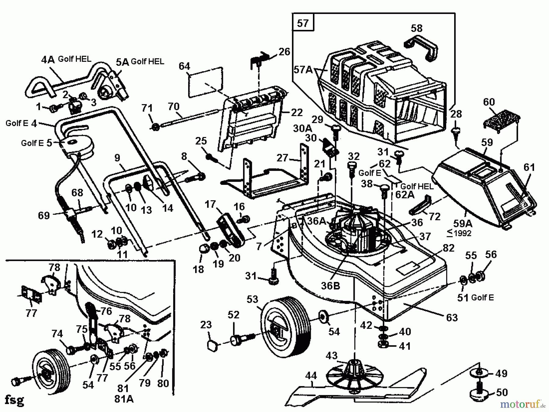  Golf Electric mower HEL 02881.07  (1991) Basic machine