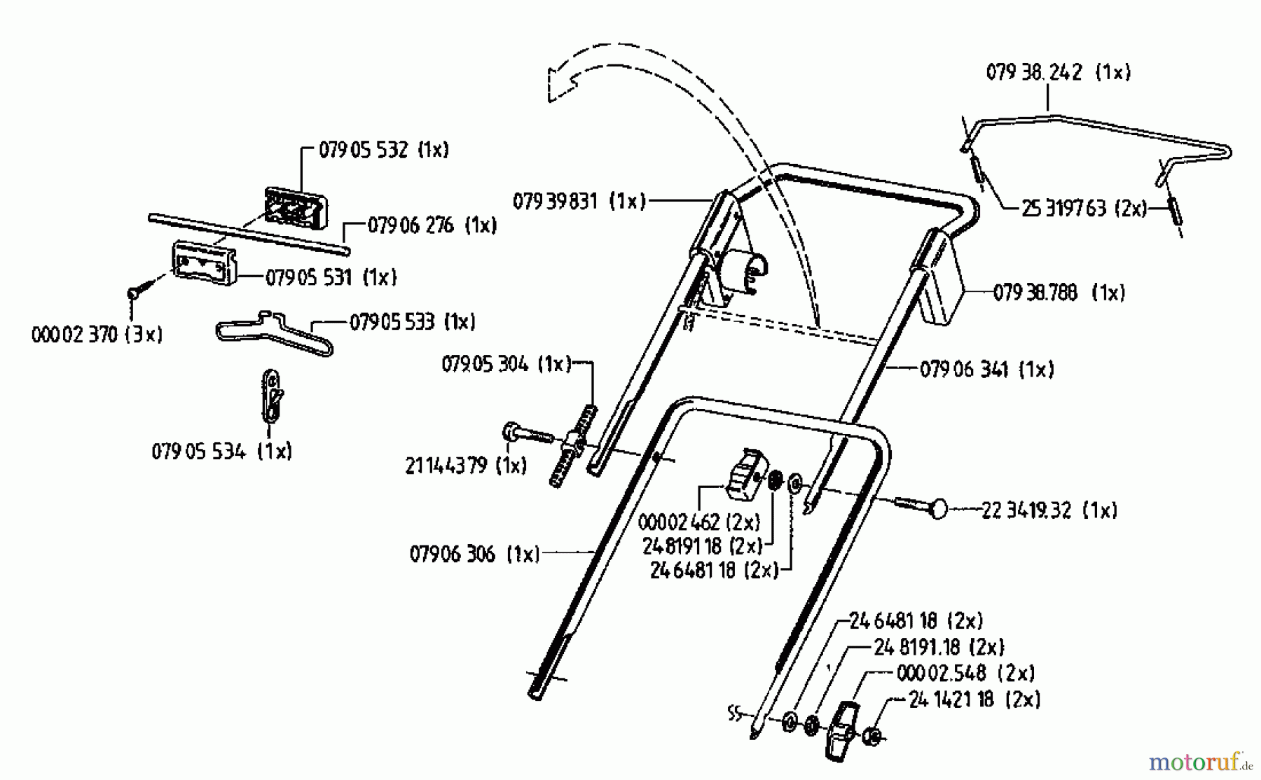  Gutbrod Electric mower HE 48 02817.02  (1994) Handle