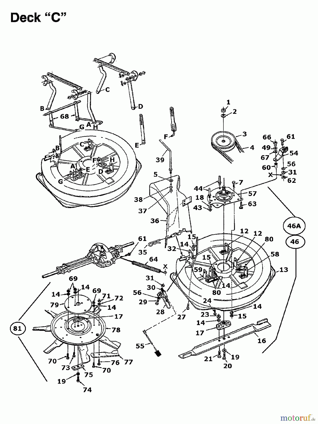  Brill Rasentraktoren (MTD Handelsmarke) Rasentraktoren 76 RTH 134K677C629  (1994) Mähwerk C (30