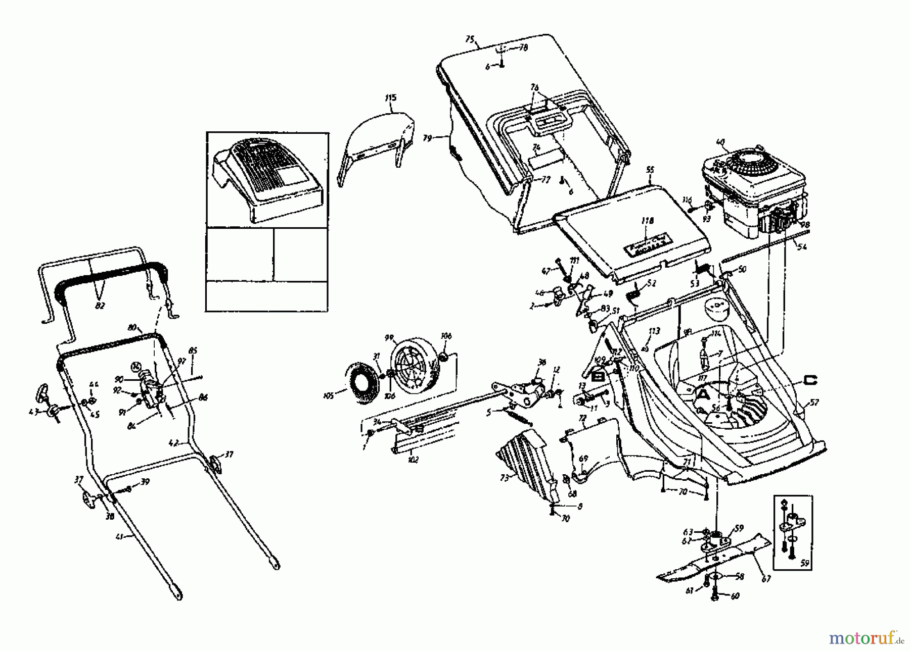  Gutbrod Petrol mower MH 464 B 04049.01  (1996) Basic machine