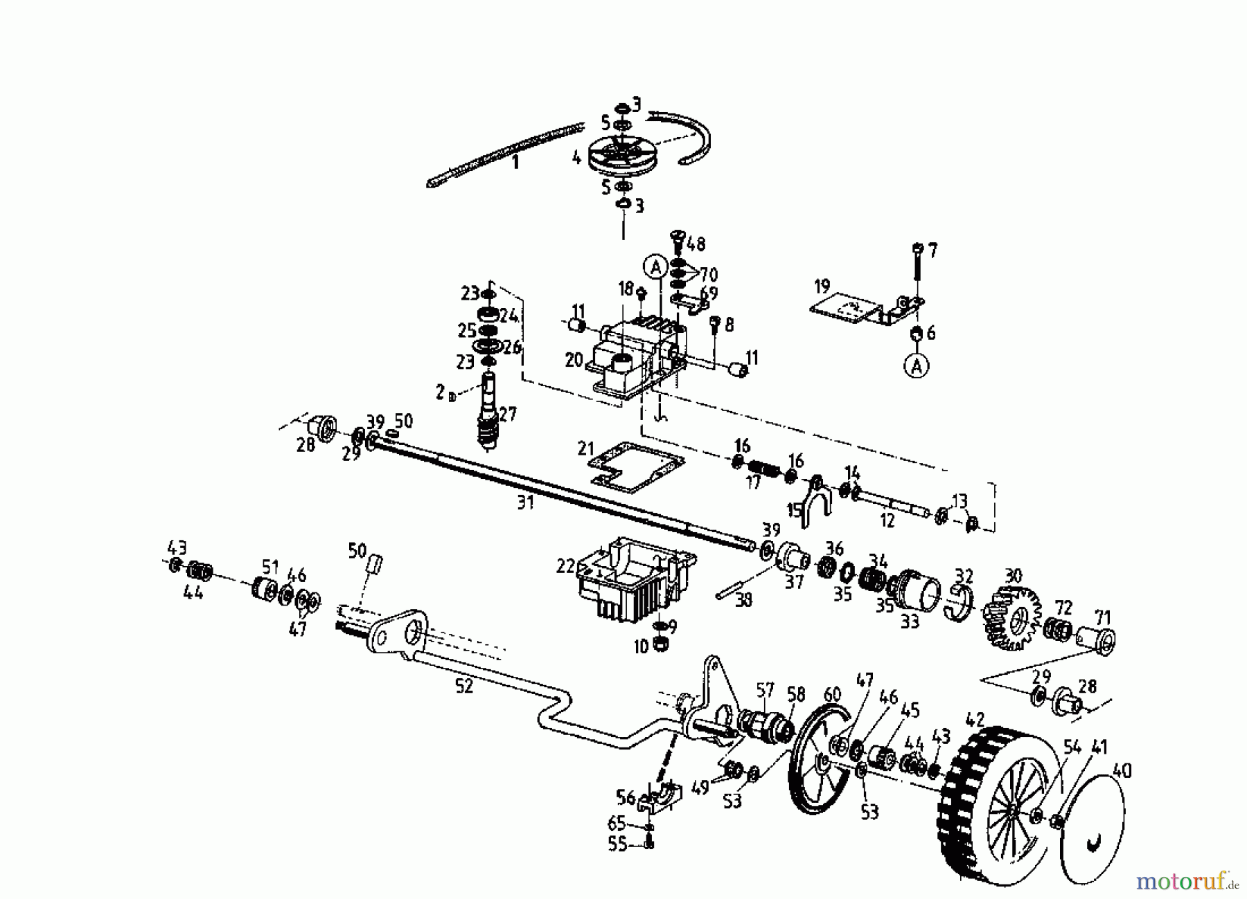  Gutbrod Petrol mower self propelled MH 544 R 04031.04  (1996) Gearbox, Wheels