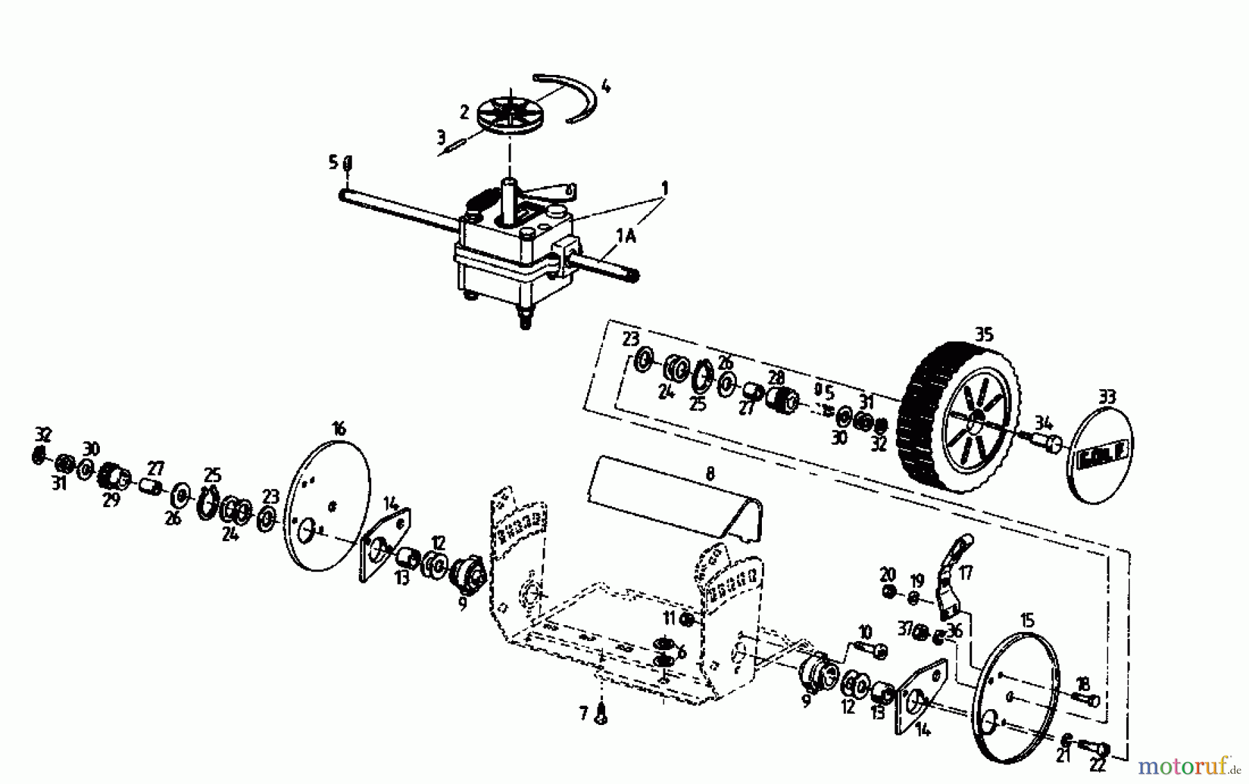  Golf Petrol mower self propelled Golf BRL 04033.01  (1996) Gearbox, Wheels, Cutting hight adjustment