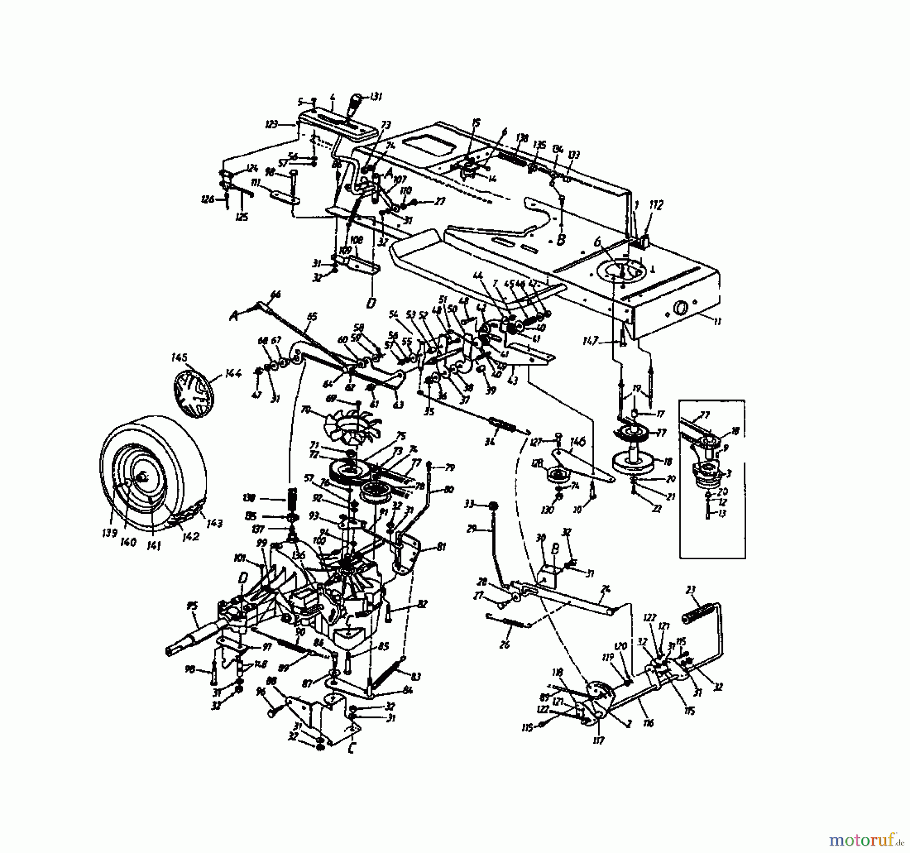  MTD Rasentraktoren H 130 136N695F678  (1996) Elektromagnetkupplung, Fahrantrieb, Motorkeilriemenscheibe