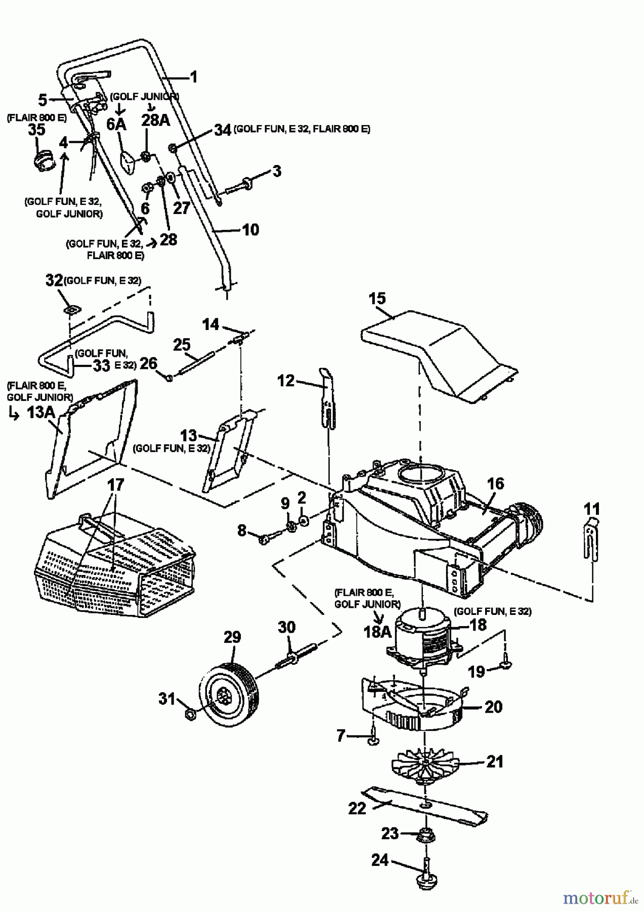  Golf Electric mower Junior 02819.09  (1997) Basic machine