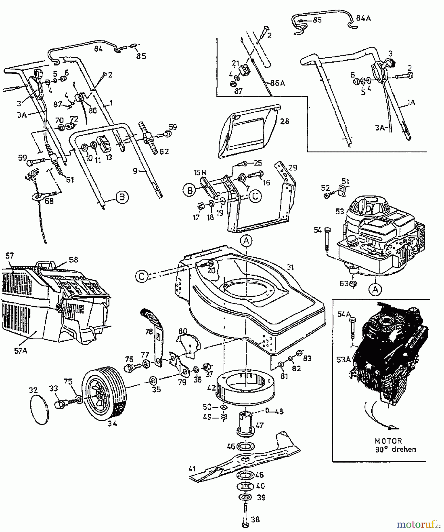  MTD Petrol mower B 45 04074.01  (1997) Basic machine