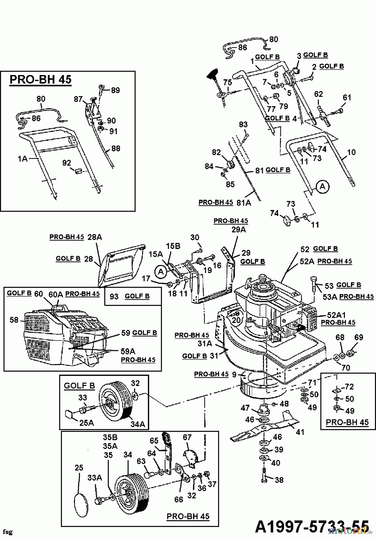  Golf Petrol mower B 04060.09  (1997) Basic machine