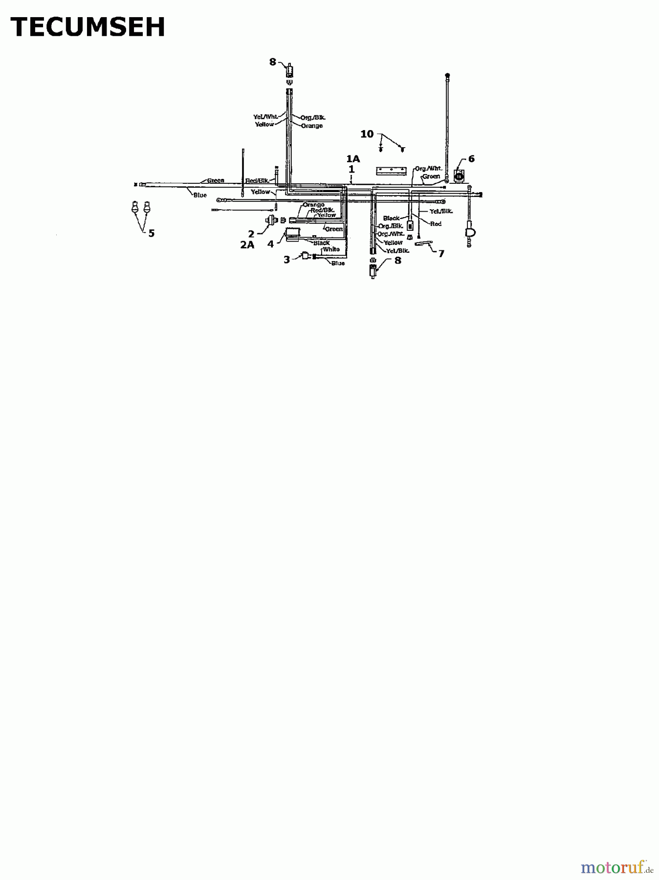  MTD Rasentraktoren H 140/96 13AA695F600  (2003) Schaltplan Tecumseh
