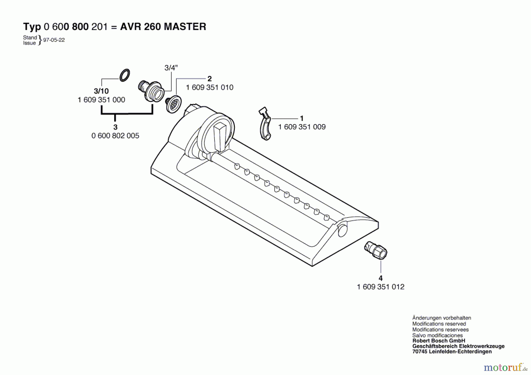  Bosch Wassertechnik Viereckregner AVR 260 MASTER Seite 1