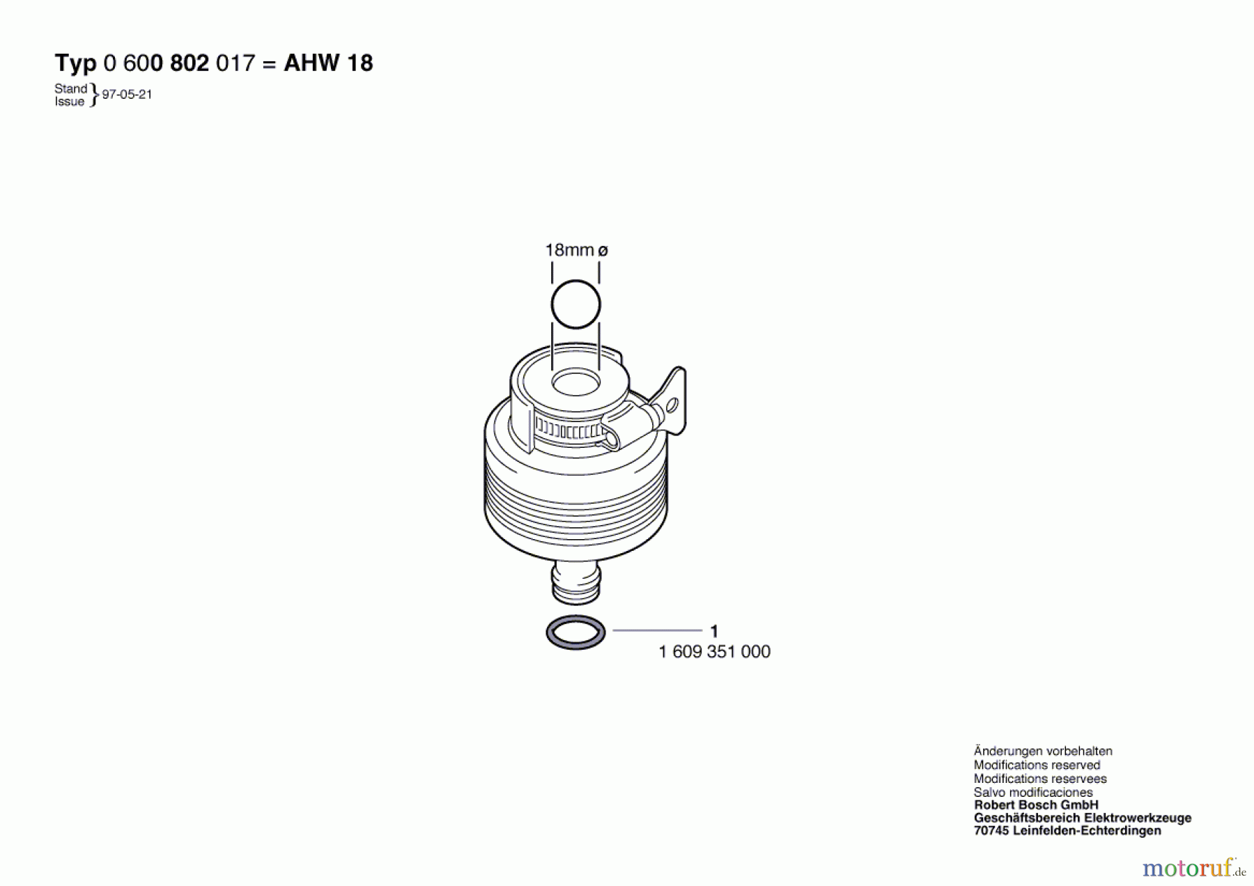  Bosch Wassertechnik Hahnanschlussstück AHW 18 Seite 1
