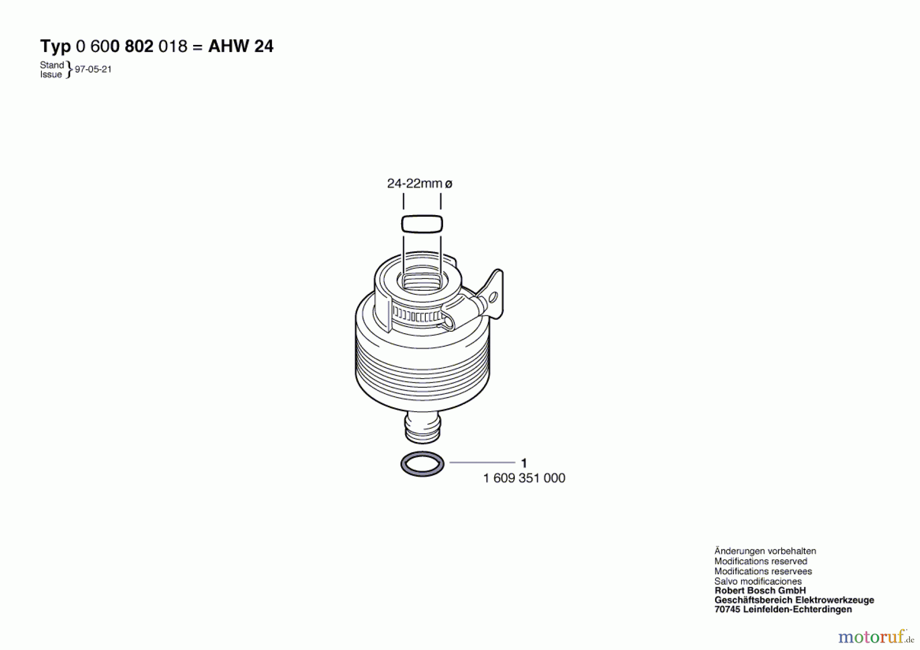  Bosch Wassertechnik Hahnanschlussstück AHW 24 Seite 1