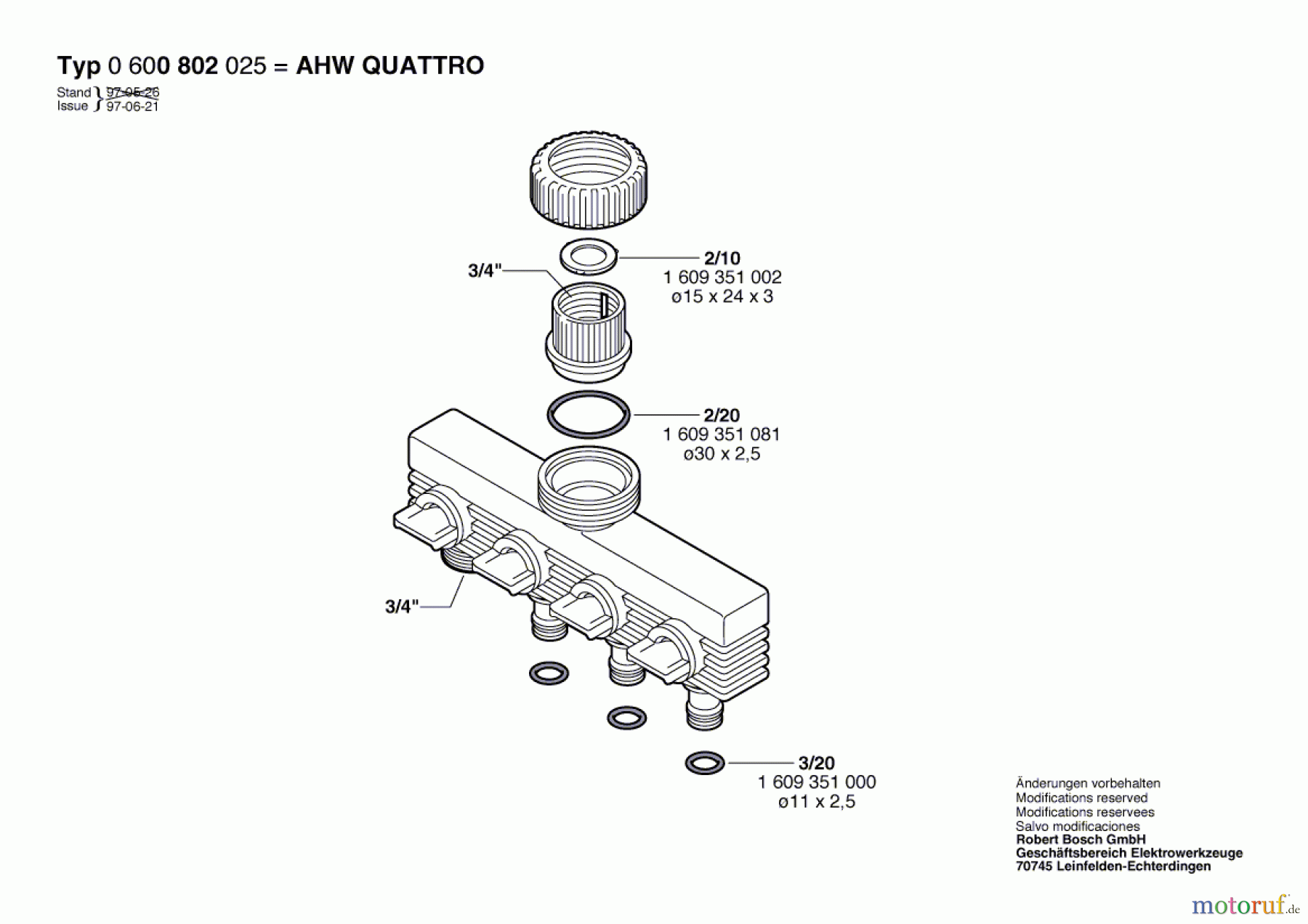  Bosch Wassertechnik Hahnanschlussstück AHW QUATTRO Seite 1