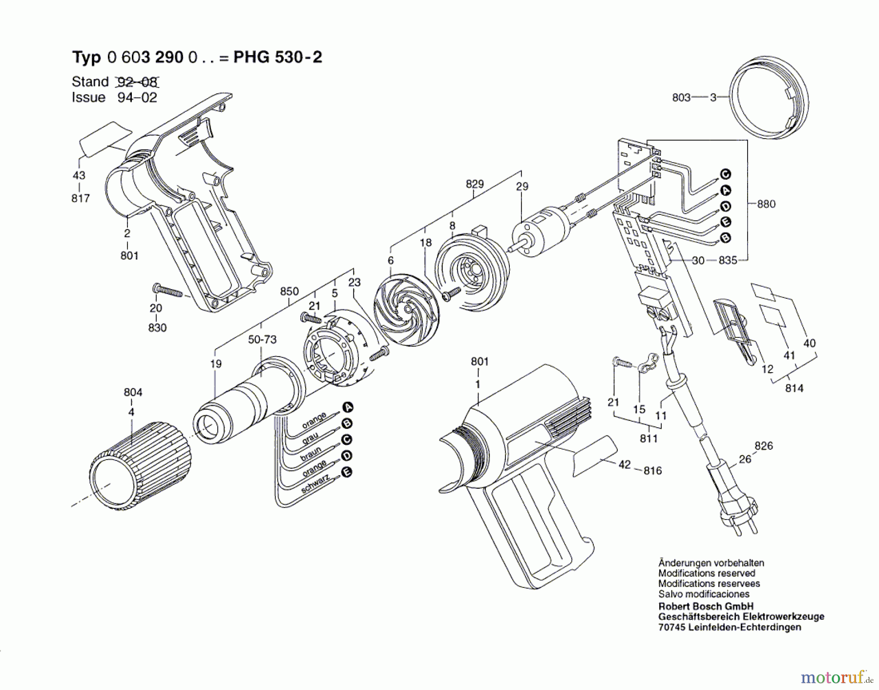  Bosch Werkzeug Heissluftgebläse PHG 530-2 Seite 1