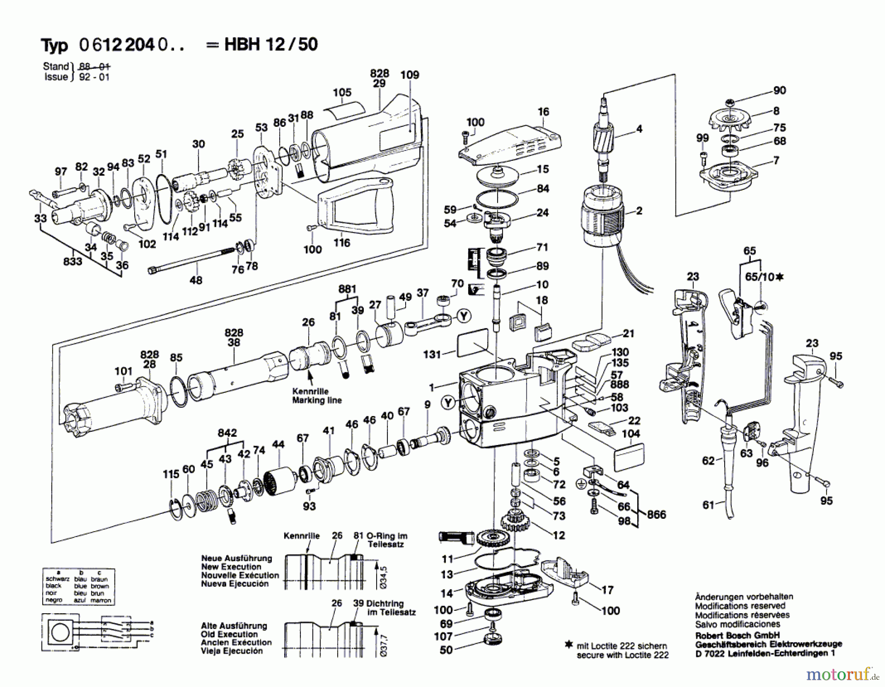  Bosch Werkzeug Hf-Bohrhammer HBH 12/50 Seite 1
