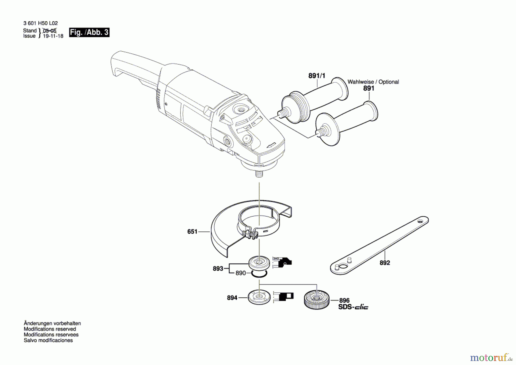  Bosch Werkzeug Winkelschleifer GWS 20-230H Seite 3