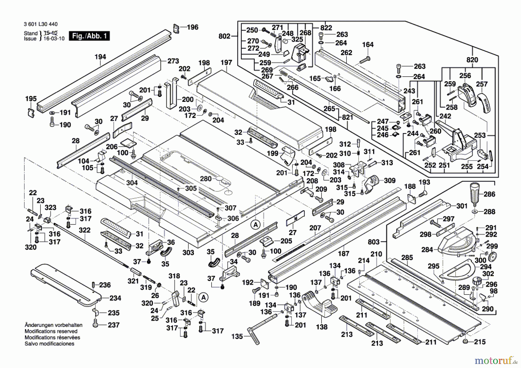  Bosch Werkzeug Tischkreissäge GTS 10 XC Seite 1