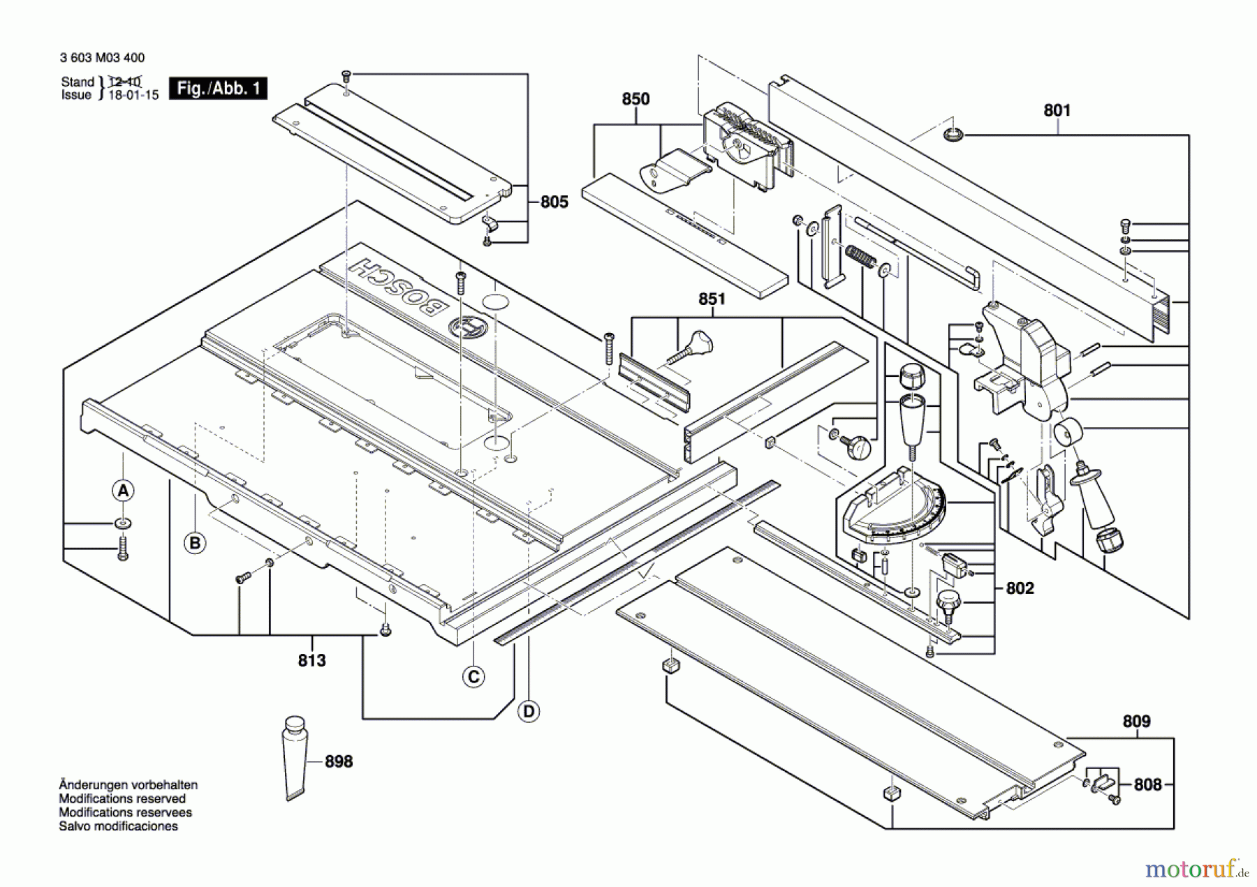  Bosch Werkzeug Tischkreissäge PTS 10 Seite 1