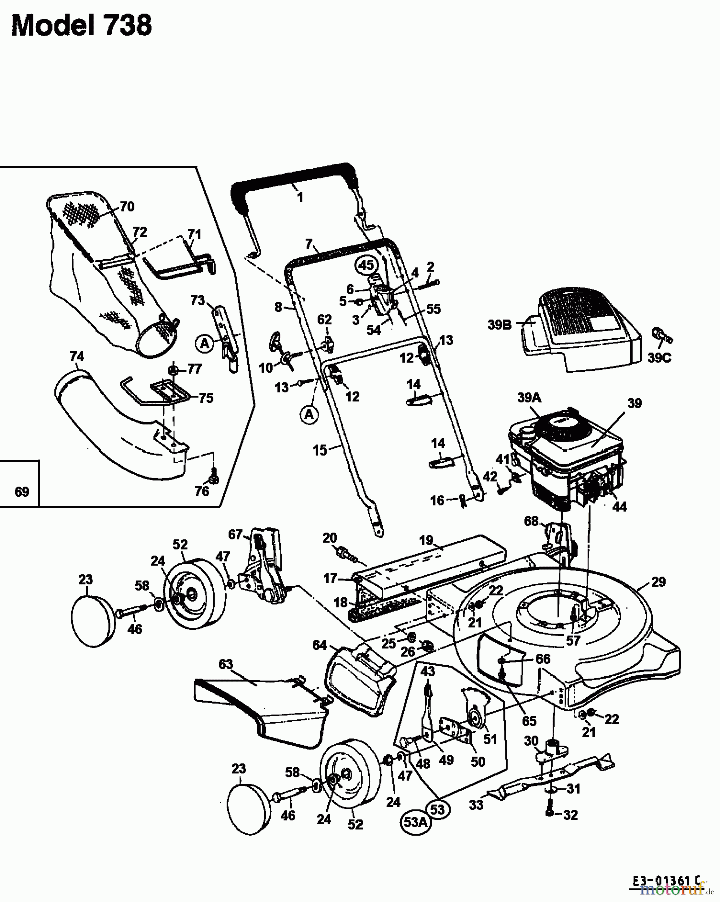  Gutbrod Petrol mower MB 52 11A-738C690  (2001) Basic machine
