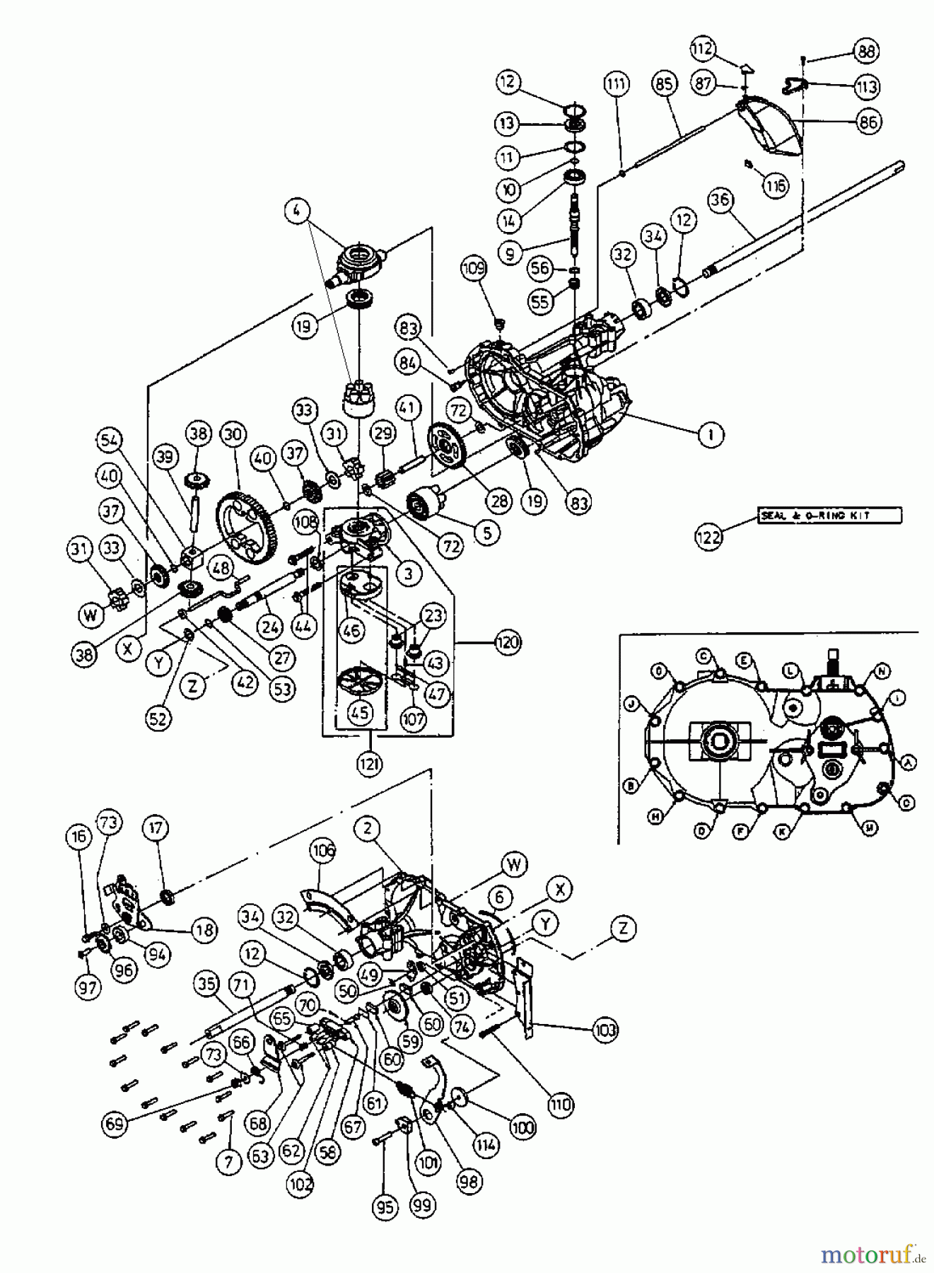  Mastercut Lawn tractors 13/92 H 13AA410E659  (2000) Hydrostatic gearbox 618-0389A
