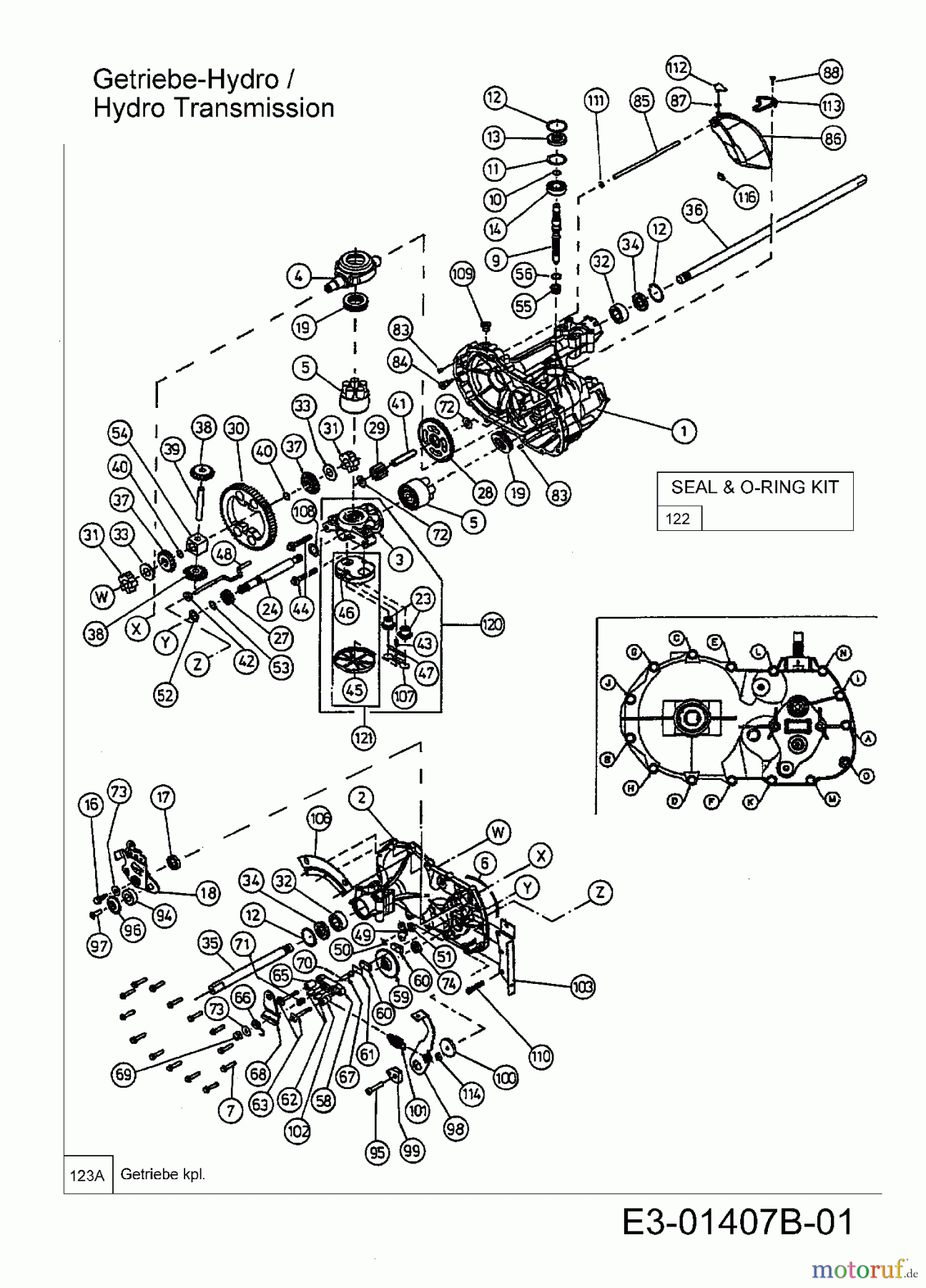  Yard-Man Lawn tractors HN 5200 13BT514N643  (2003) Hydrostatic gearbox