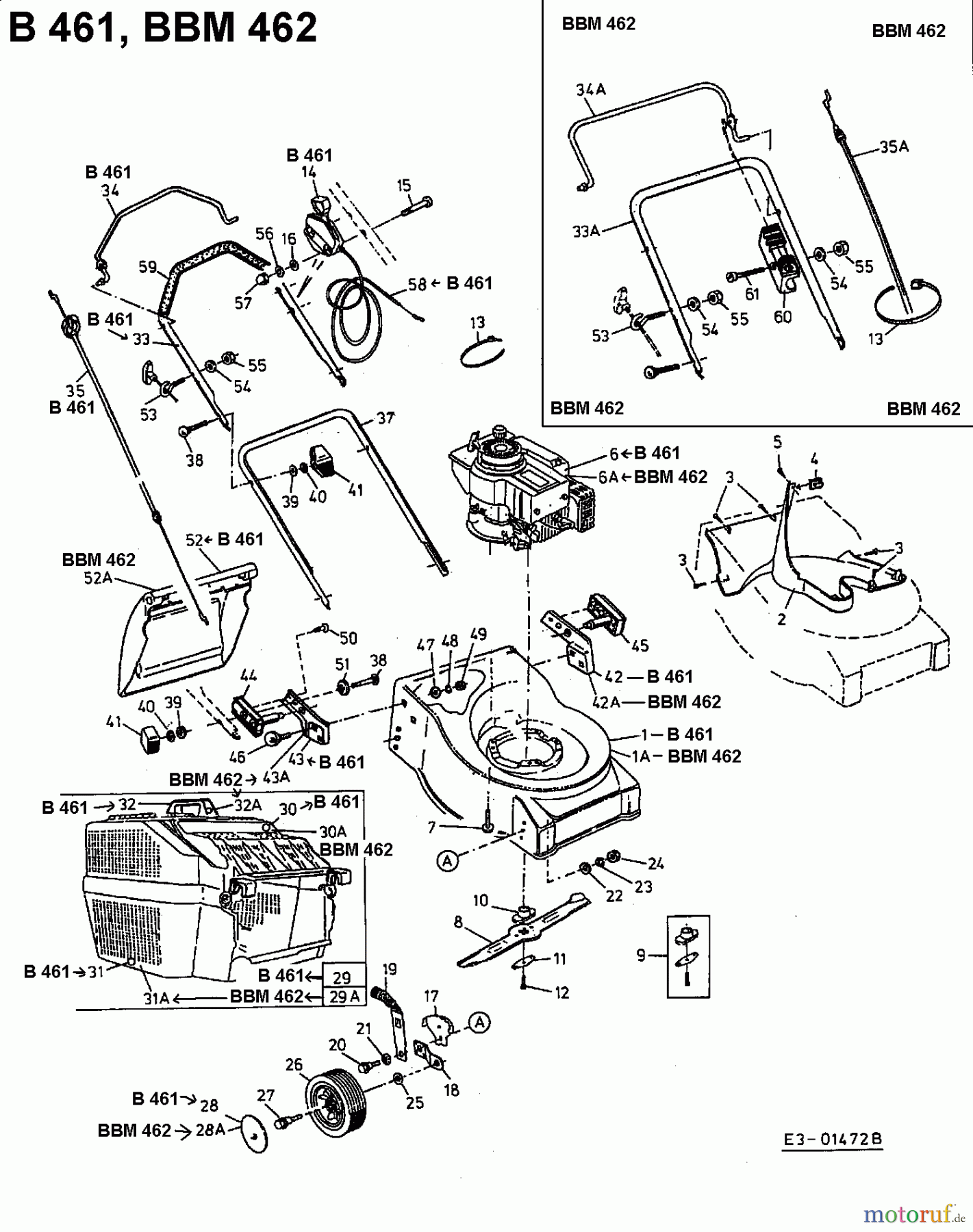  Fleurelle Petrol mower B 461 11C-661A619  (2001) Basic machine