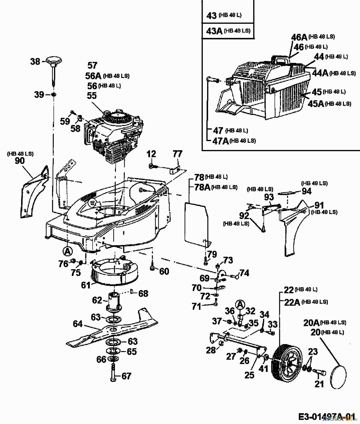  Gutbrod Petrol mower HB 48 L 11B-T58V604  (2000) Basic machine