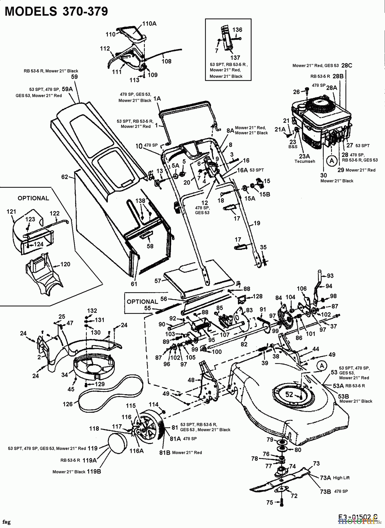  Raiffeisen Petrol mower self propelled RB 53 12A-378C628  (2002) Basic machine