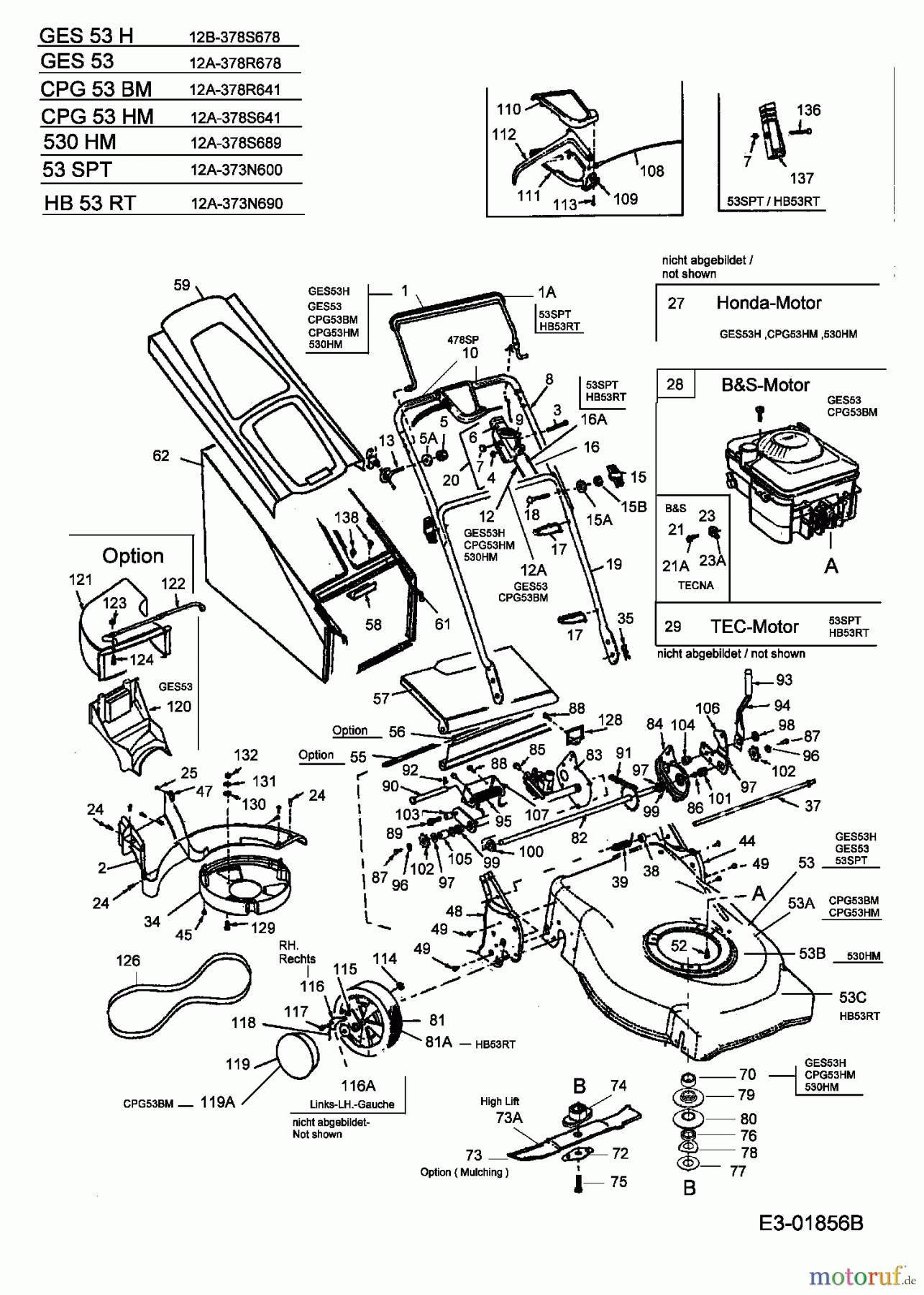  Central Park Petrol mower self propelled CPG 53 BM 12A-378R641  (2004) Basic machine