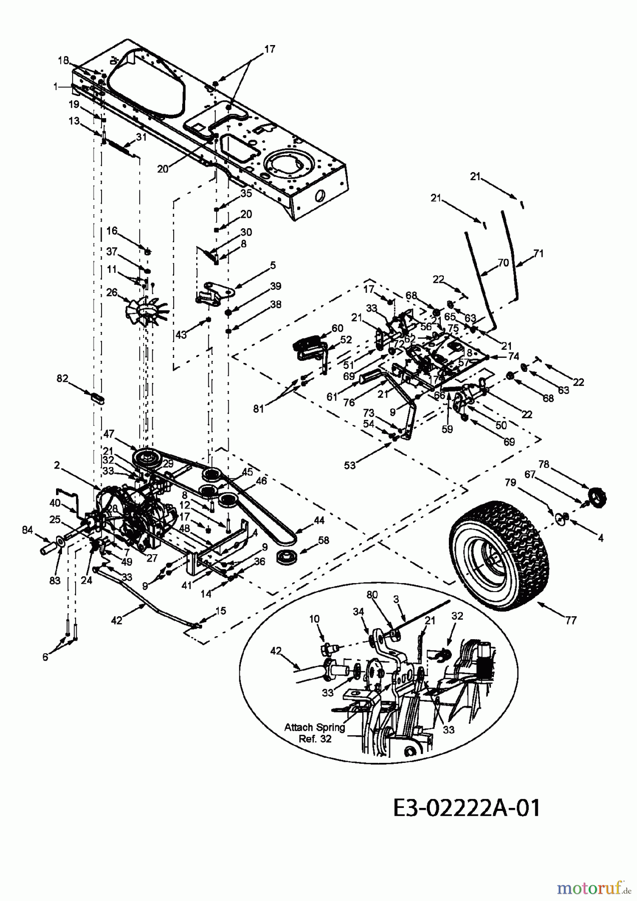  MTD Lawn tractors B 155 13AA688G678  (2003) Shifting diagramm