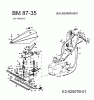 MTD BM 87-35 25A-FM0G678 (2006) Listas de piezas de repuesto y dibujos Control cables, Handle, Cutter bar