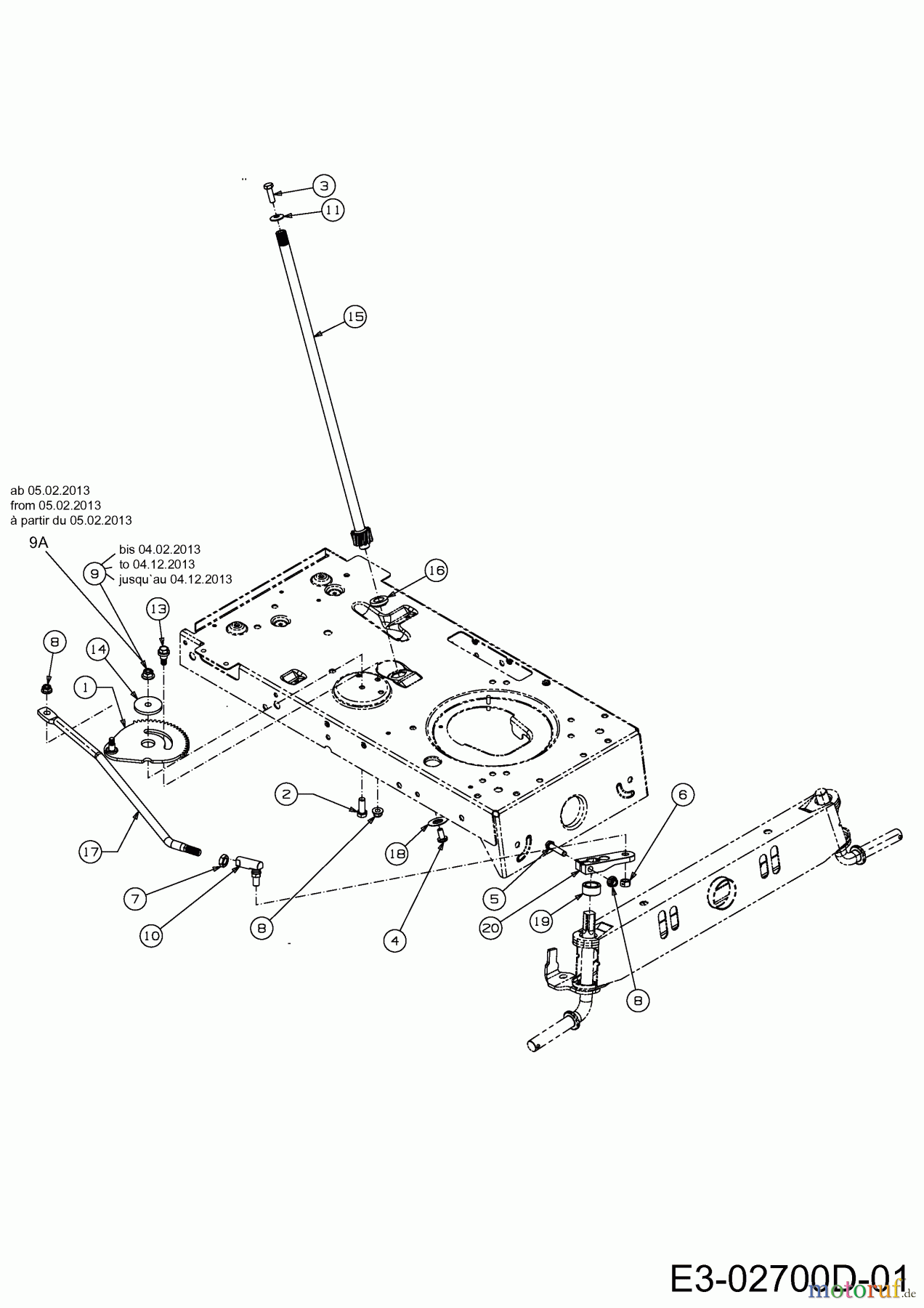  Oleo-Mac Rasentraktoren Tornado 95/11,5 T 13BH768F636  (2013) Lenkung