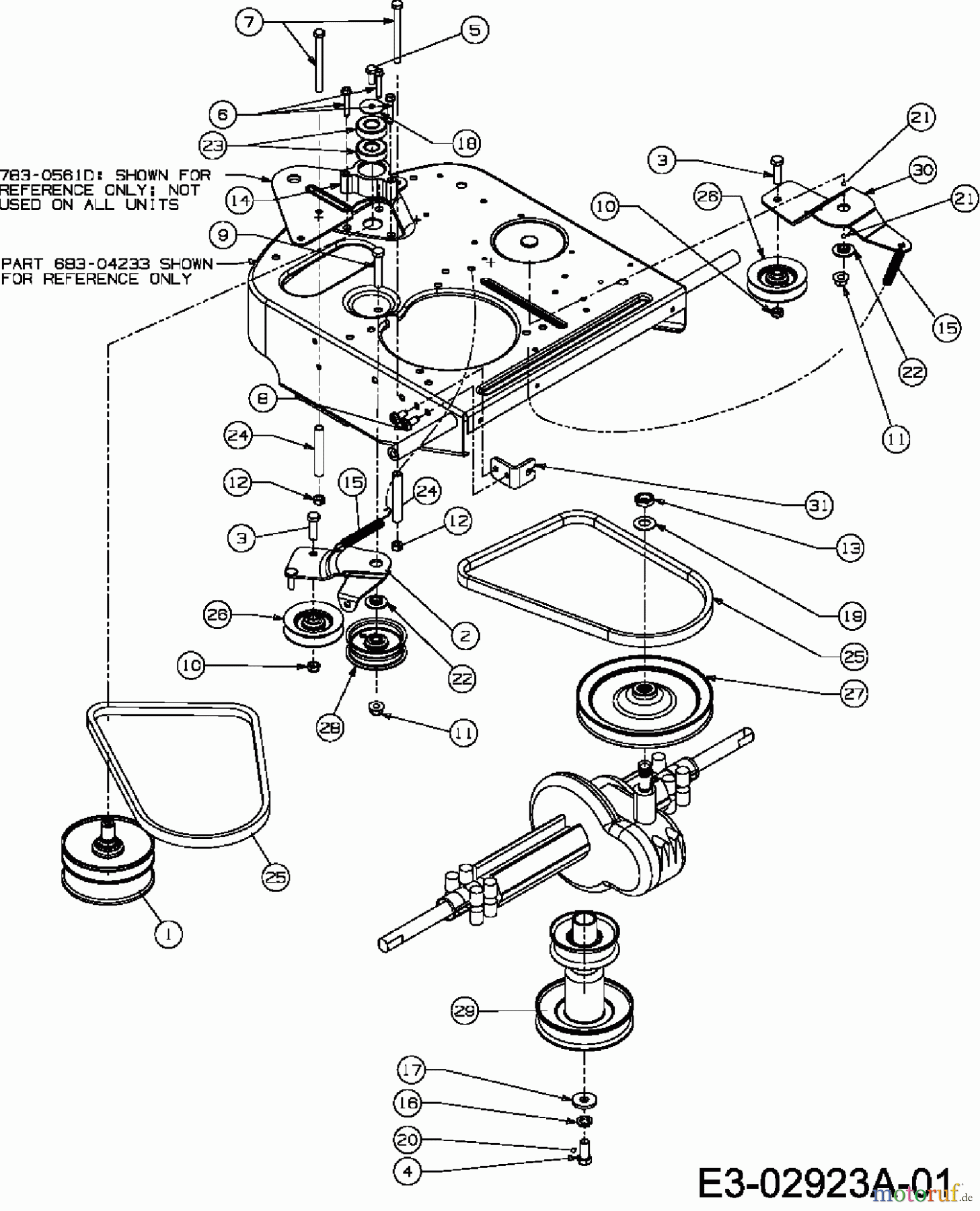  Lawnflite Lawn tractors 503 13B-332-611  (2006) Drive system, Engine pulley