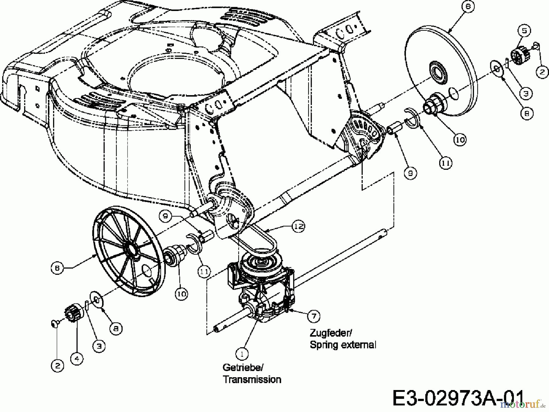  Merox Petrol mower self propelled MX 45 BRB 12E-T58R667  (2007) Gearbox