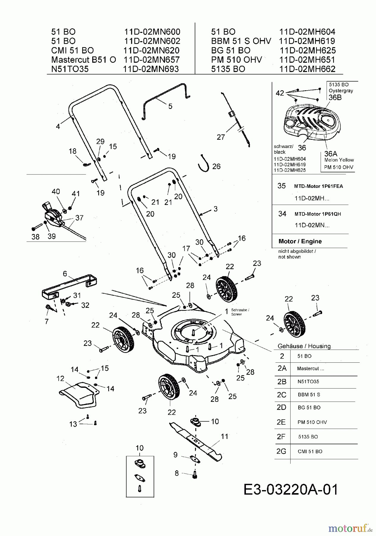  Mastercut Petrol mower B 51 O 11D-02MN657  (2007) Basic machine