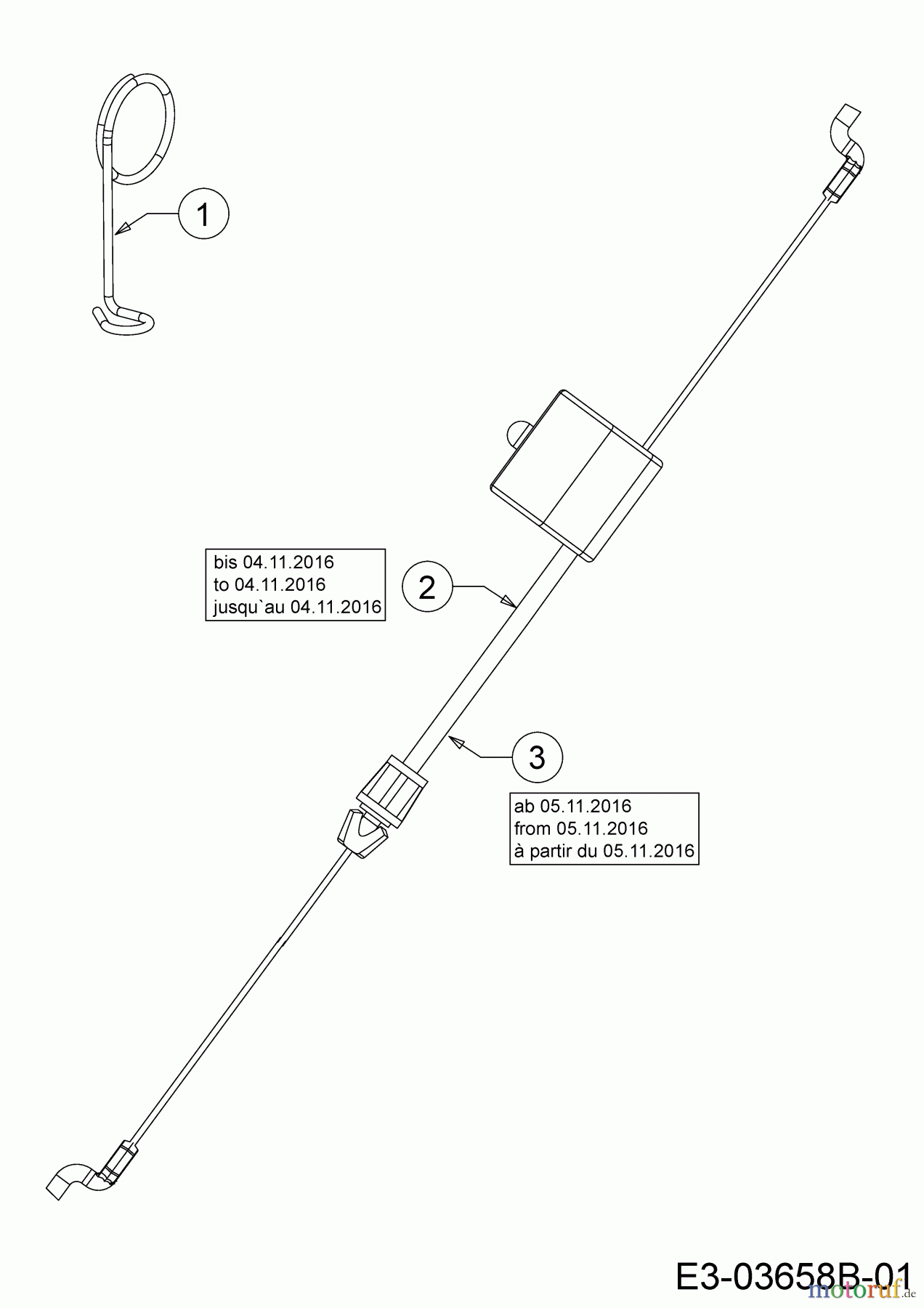  Wolf-Garten Petrol mower A 4600 11A-TOSC650  (2017) Control cable brake