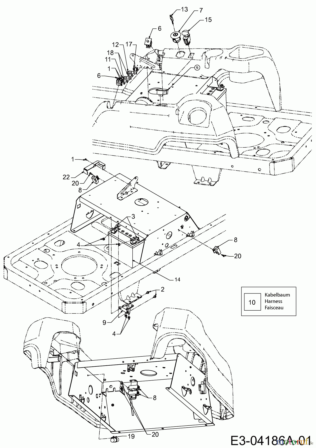  Massey Ferguson Zero Turn MF 50-22 ZT 17AI2ACP695  (2009) Electric parts, Wiring diagram