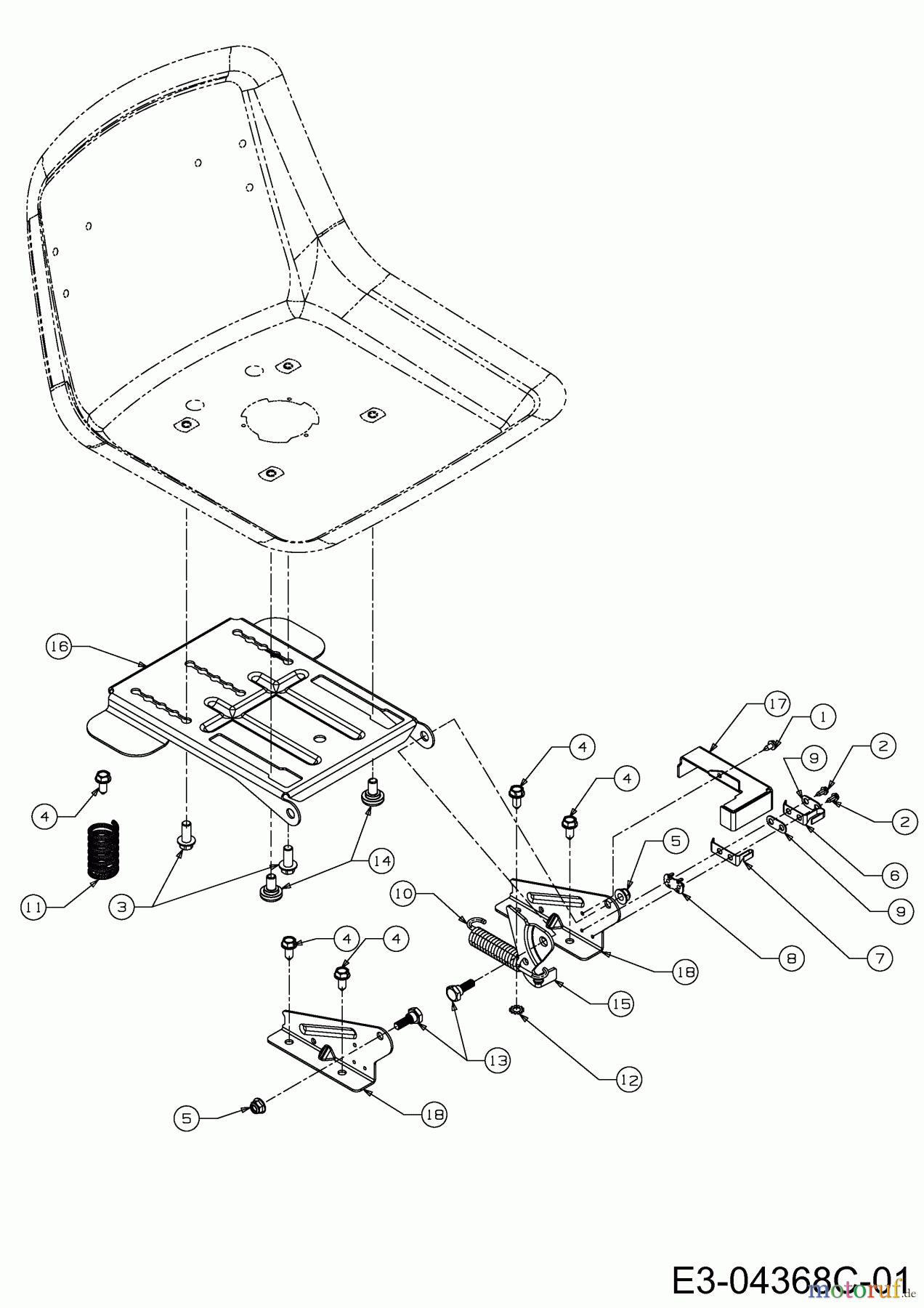  Qualcast Lawn tractors LT 125-92 13HH765E639  (2014) Seat bracket