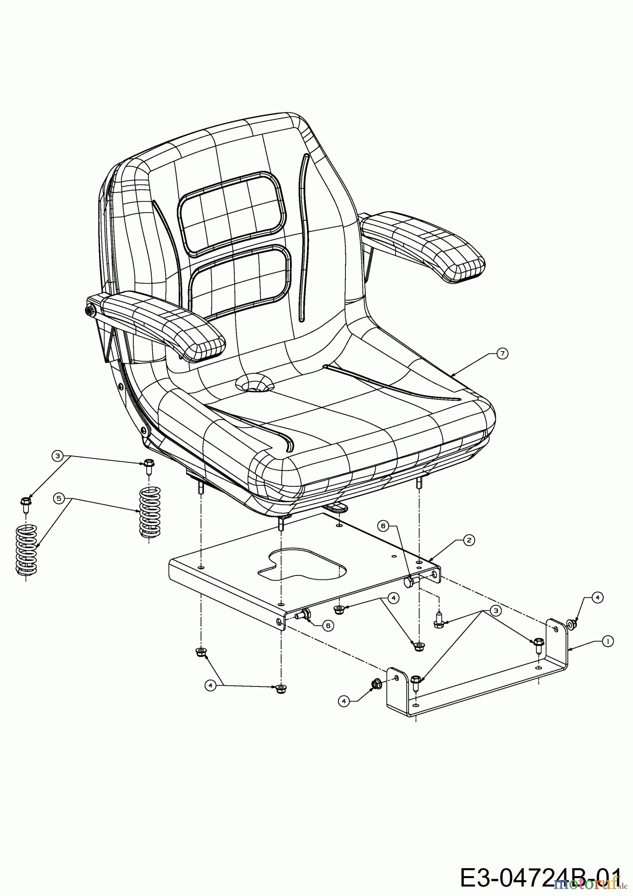  Gutbrod Zero Turn GLX 122 FH 17BT4BFY690  (2011) Seat, Seat bracket