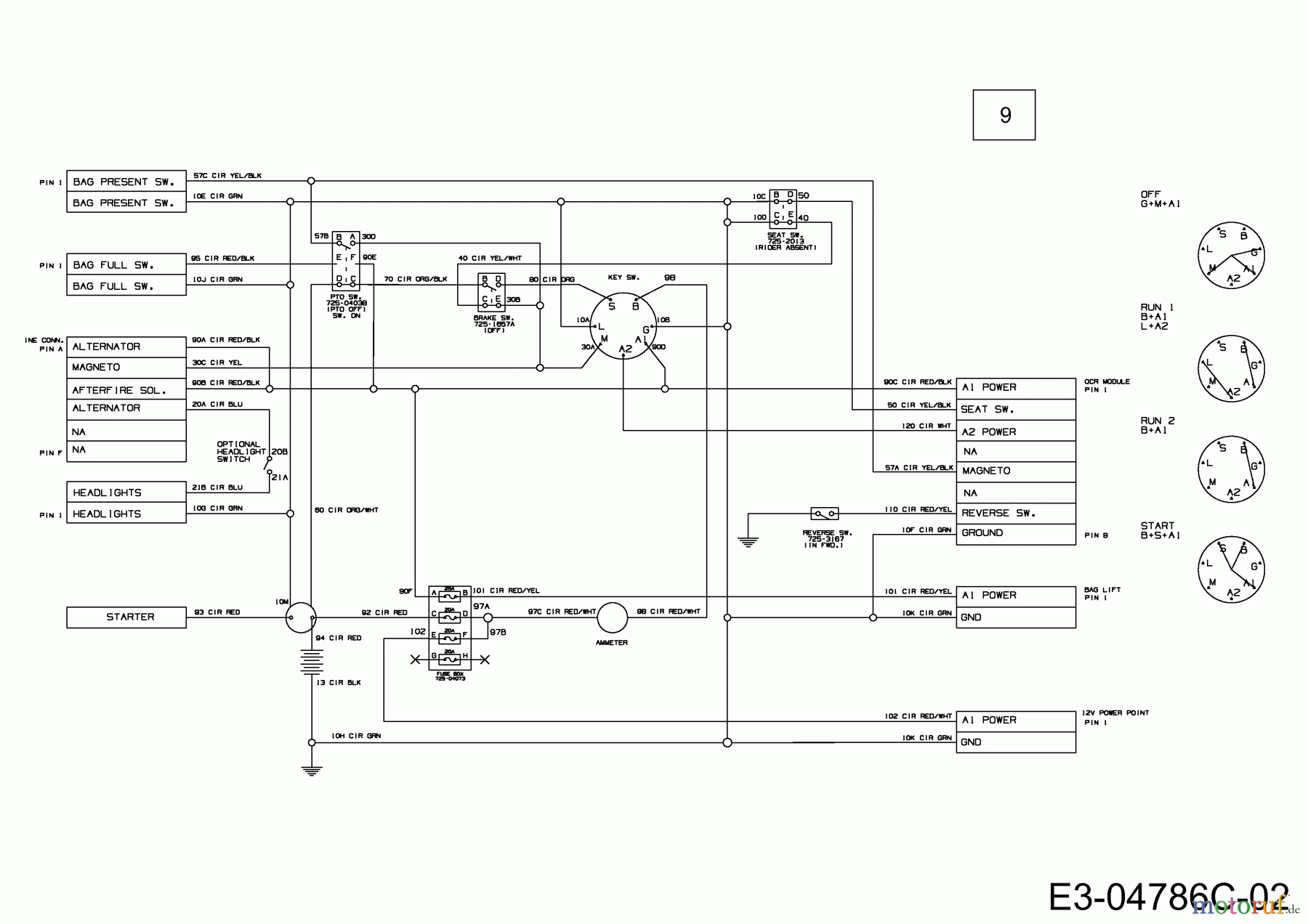  MTD Lawn tractors 25/105 H 13CI513N686  (2010) Wiring diagram