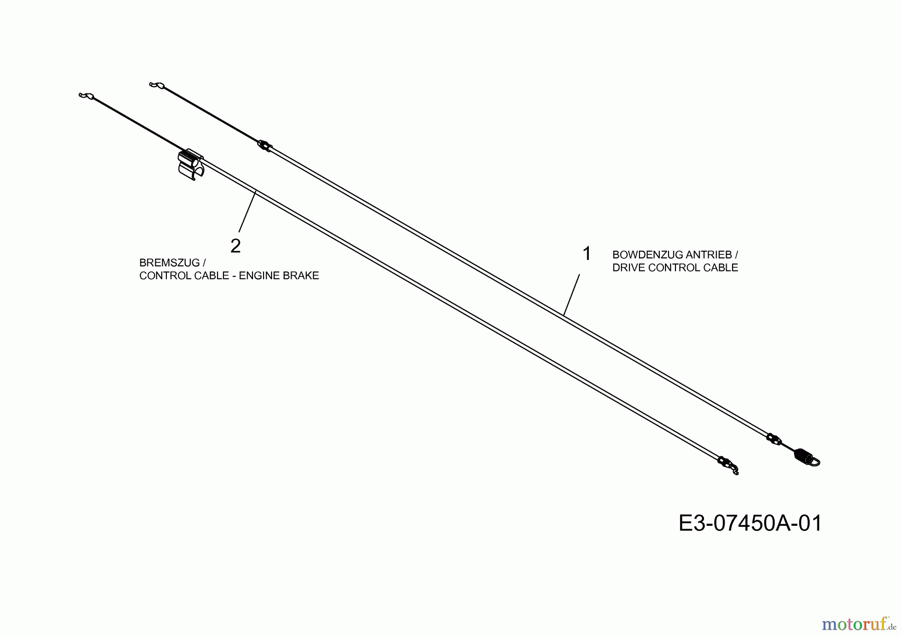 Mac Allister Petrol mower self propelled MBR 5048 HW 12B-128F668 (2012) Control cables