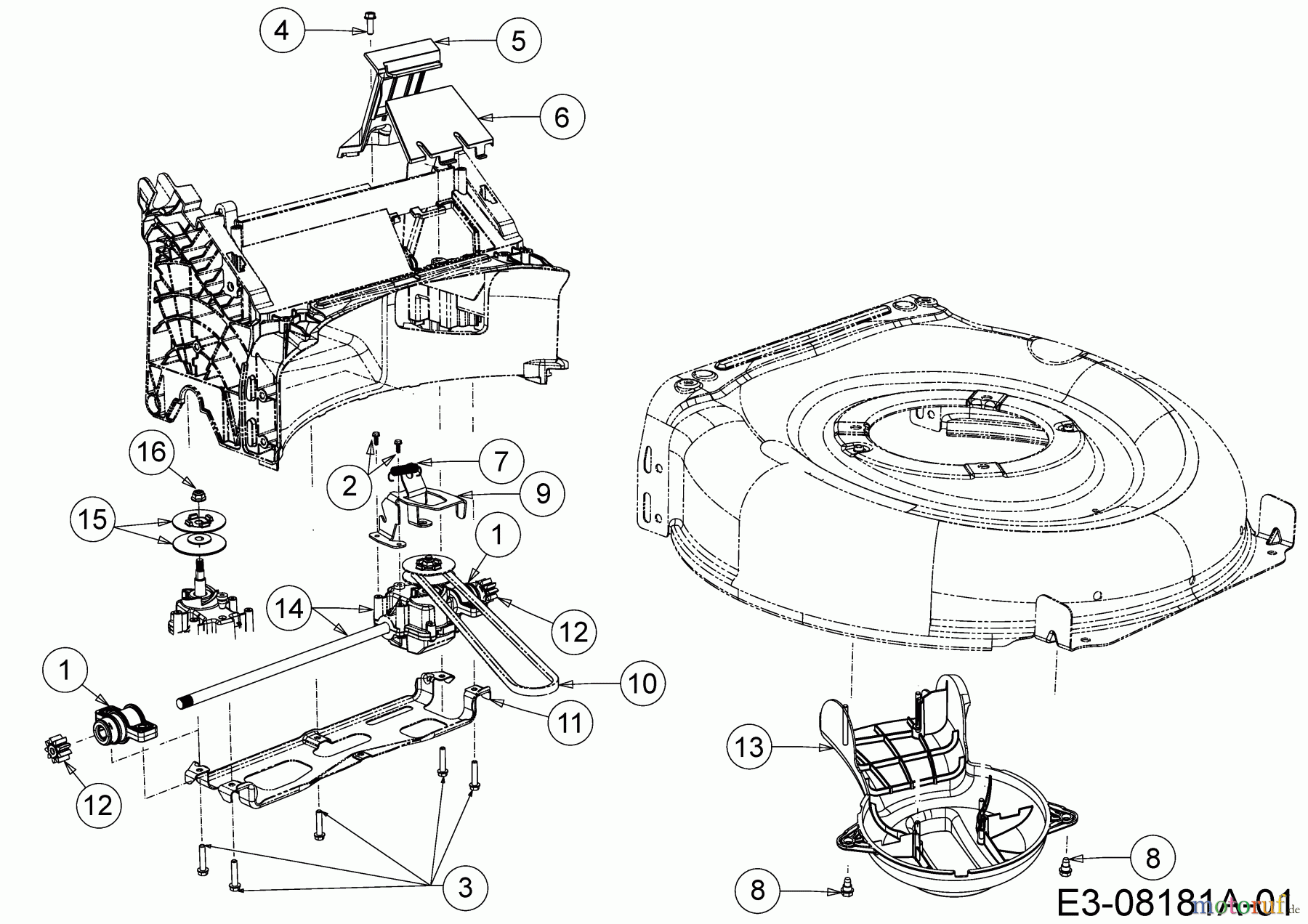  Wolf-Garten Petrol mower self propelled Select 4600 AHW 12A-TPJS650  (2014) Gearbox, Belt