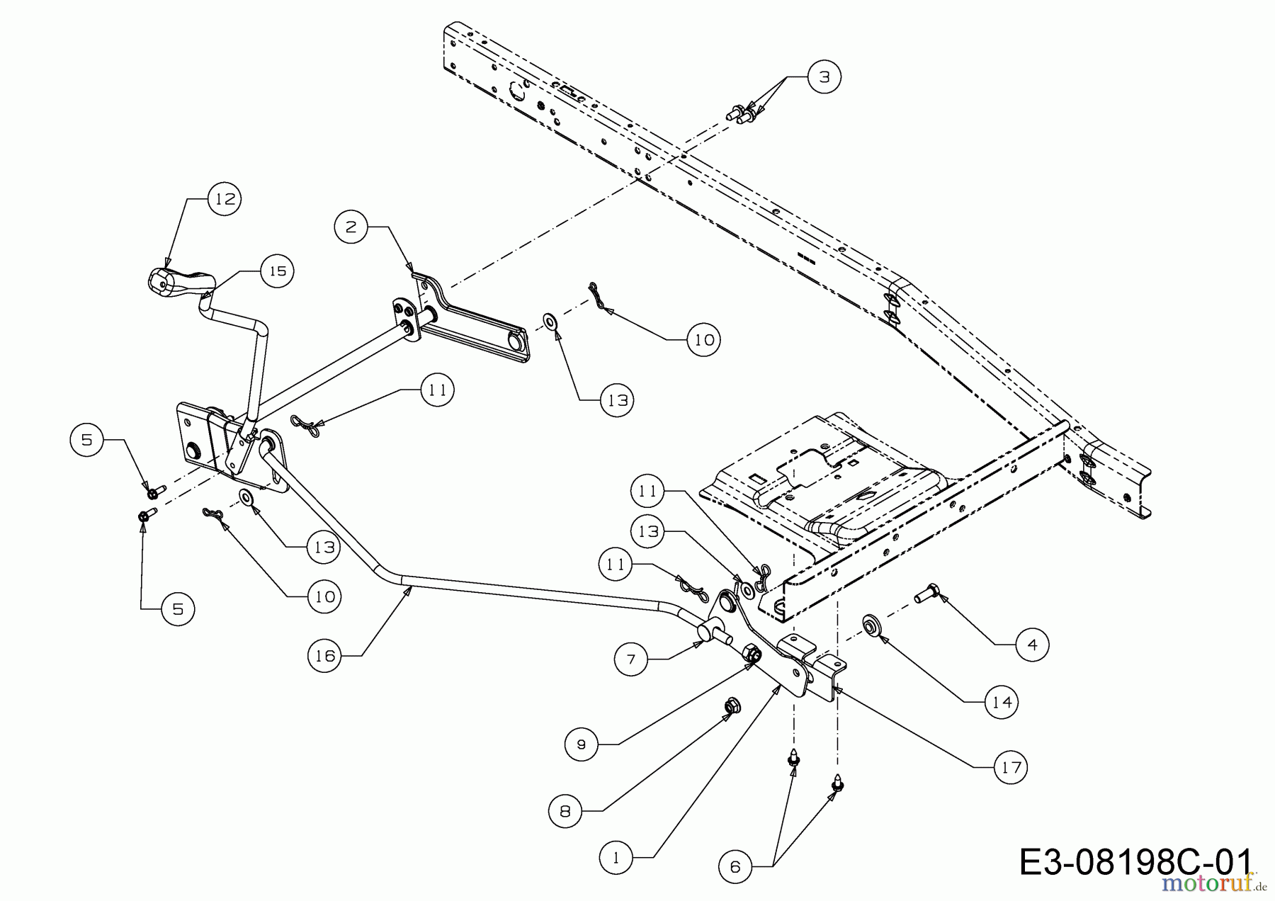  Wolf-Garten Lawn tractors Scooter Mini / RDE 60 M 13A326SC650M  (2016) Deck engagement