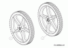 MTD 22" Wheeled String Trimmer 25A-26J7306 (2015) Spareparts Wheels