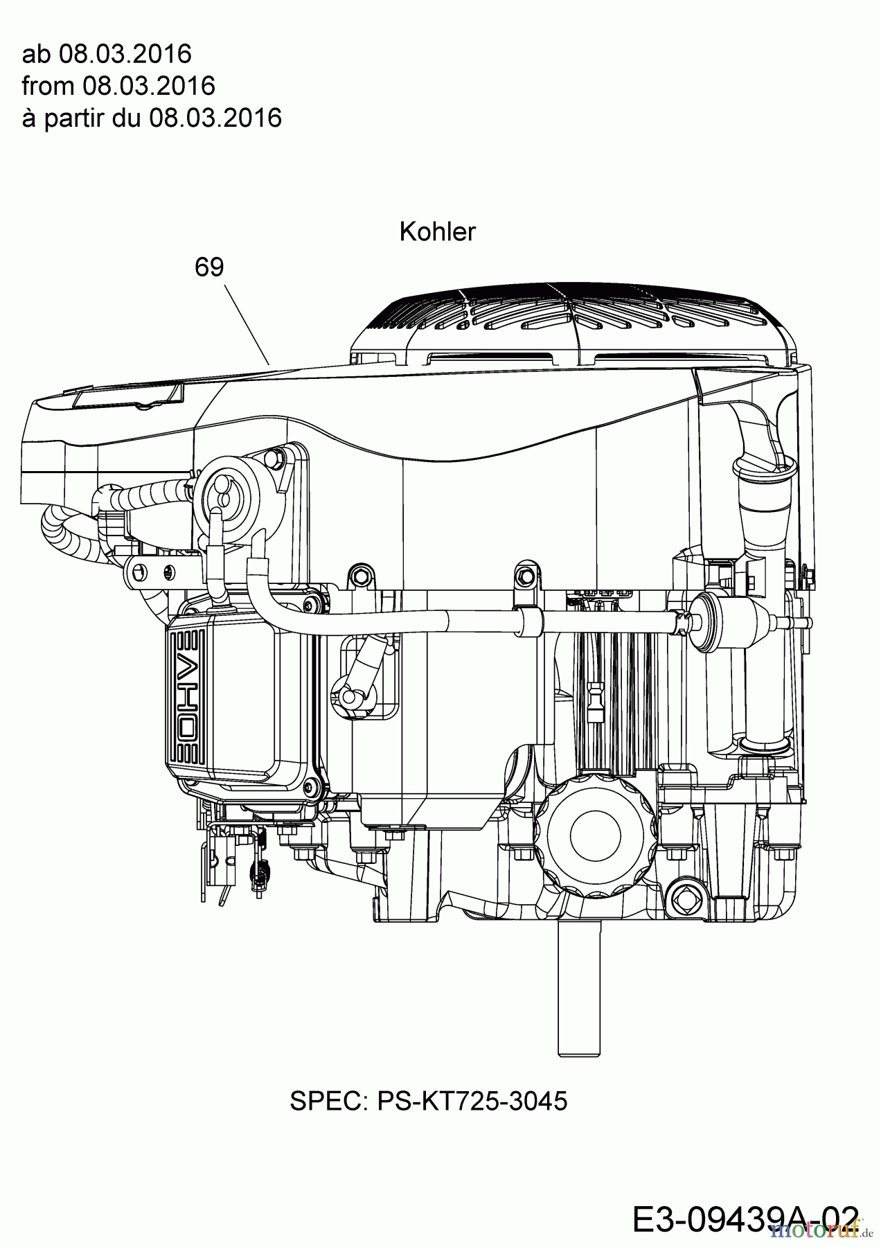  Massey Ferguson Tracteurs de pelouse MF 41-22 RD 13HP91GN395  (2016) Moteur Kohler à partir du 08.03.2016