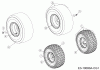 WOLF-Garten Expert 106.185 H 13BLA1VR650 (2018) Spareparts Wheels 15x6 + 18x8,5