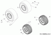 WOLF-Garten Expert 95.180 H 13ATA1VB650 (2017) Spareparts Wheels 15x6 + 18x8,5