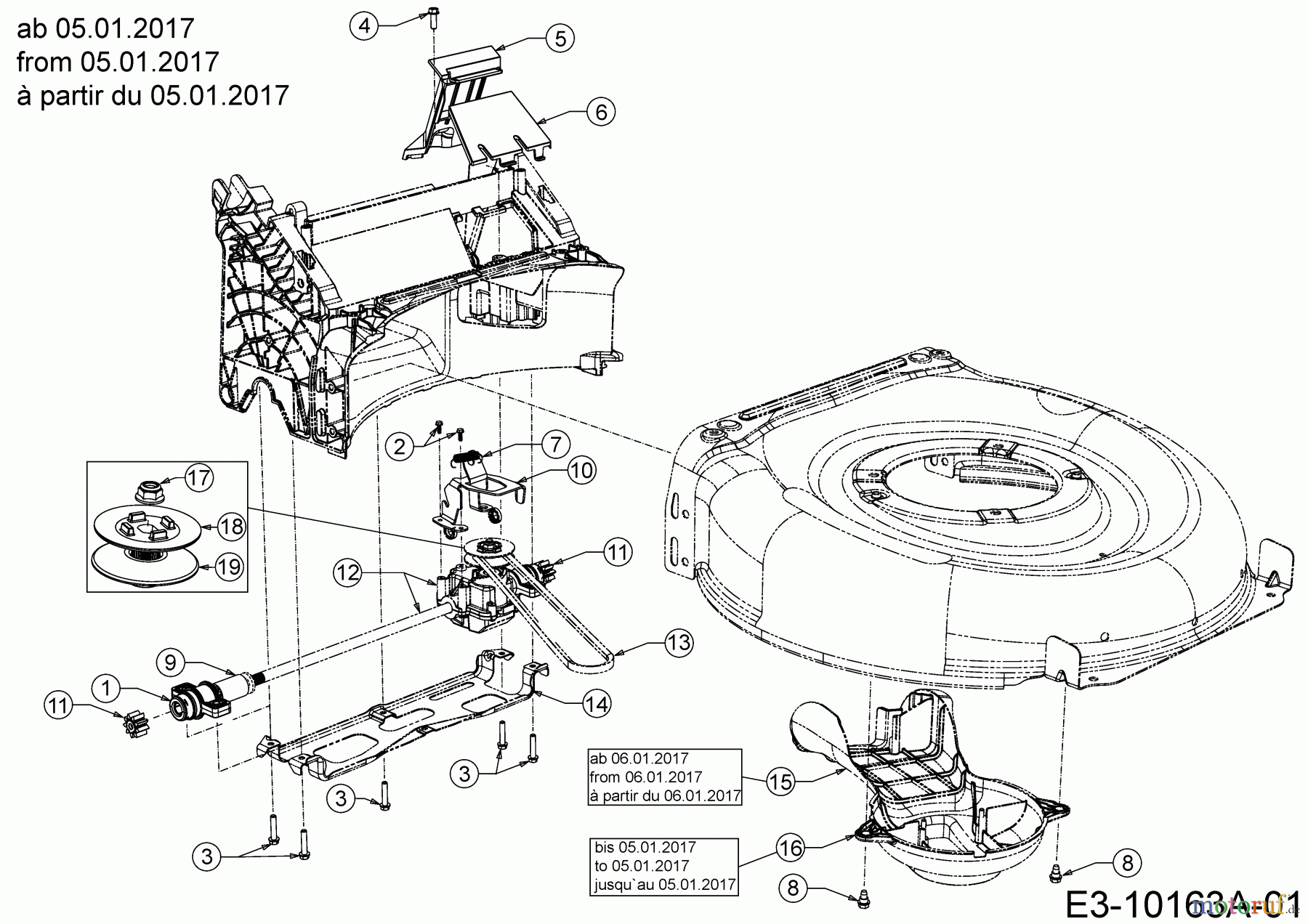  Wolf-Garten Petrol mower self propelled A 420 AVHW 12AQLV5B650  (2018) Gearbox, Belt from 05.01.2017